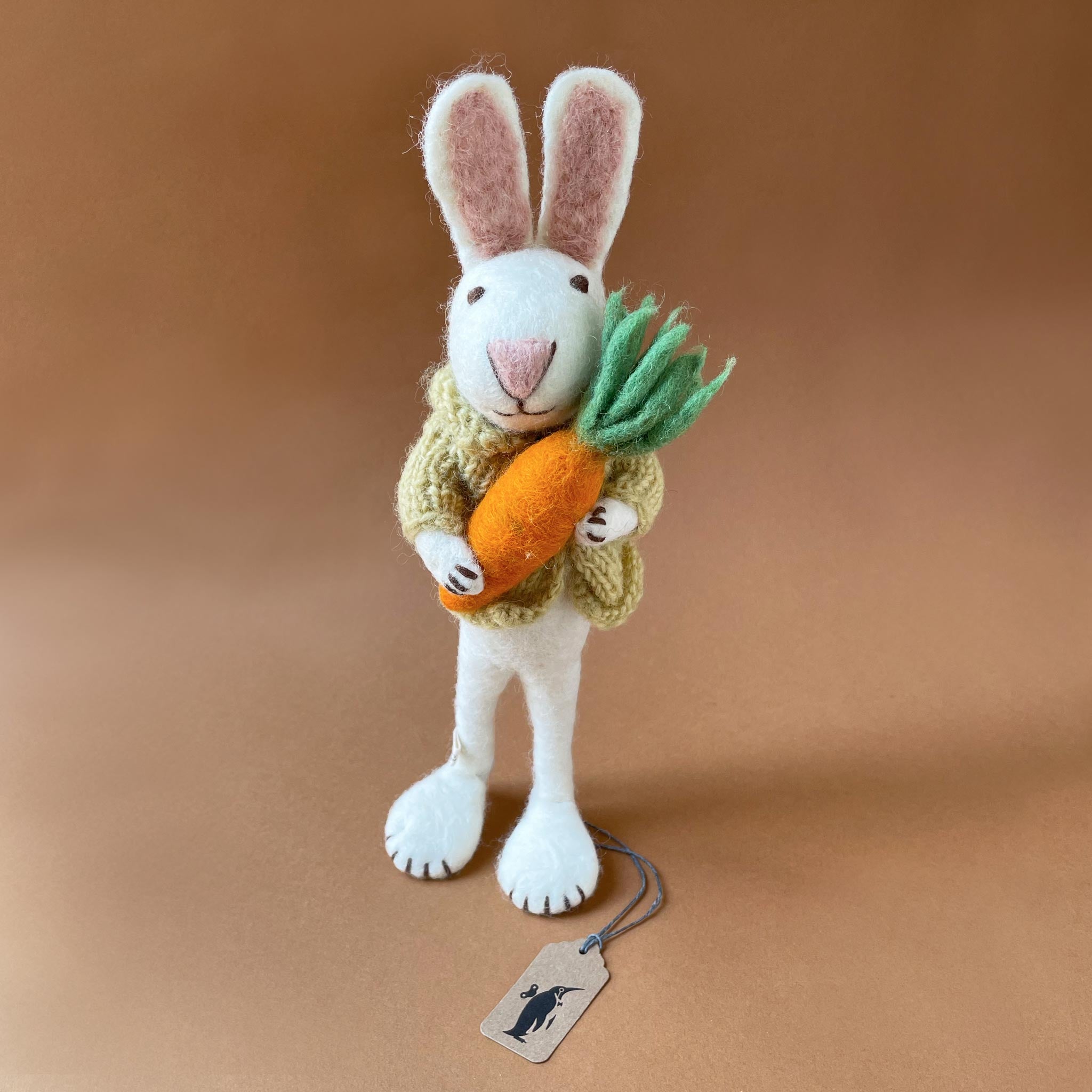 Felted White Rabbit | Ochre Jacket & Carrot