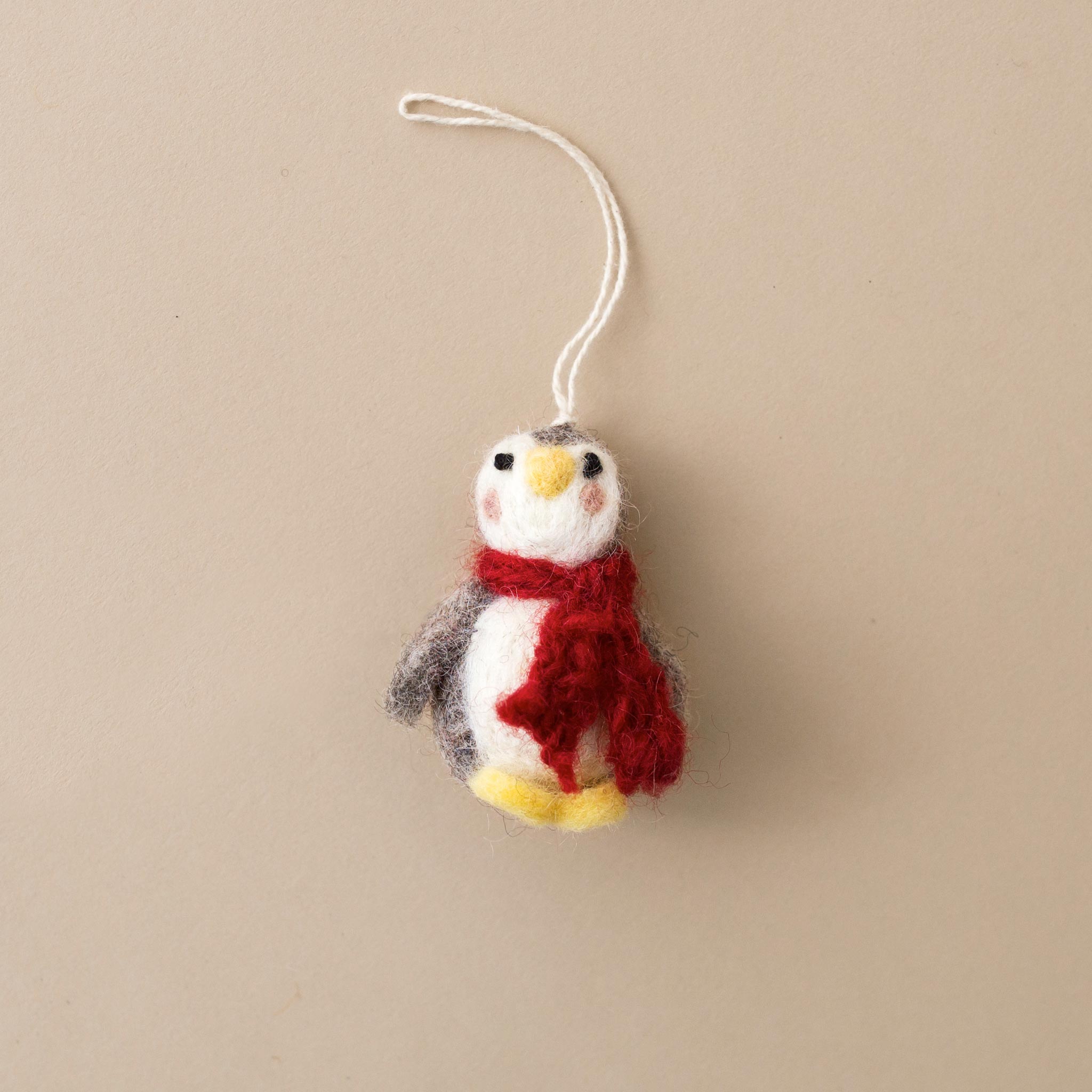 Felted Penguin Ornament | Ruby Scarf