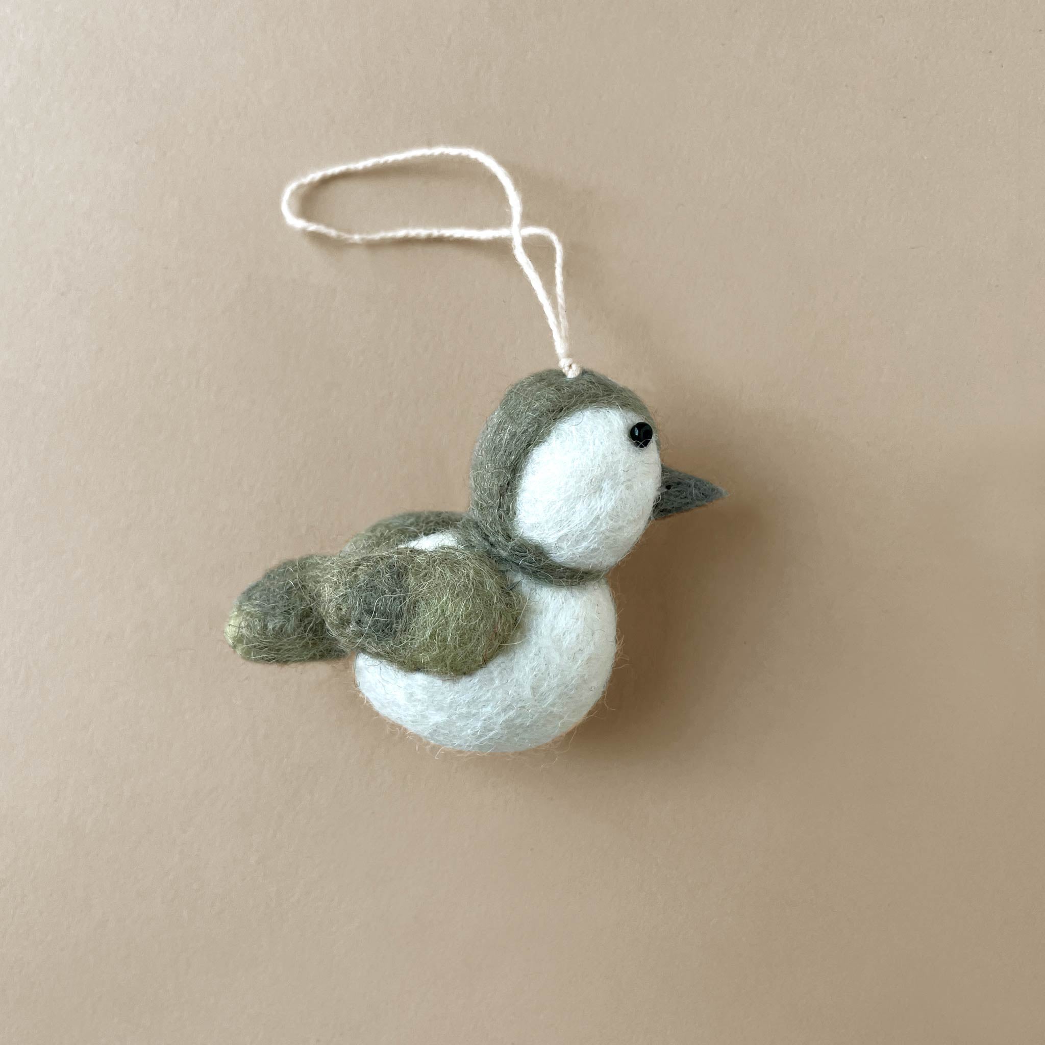 Felted Sparrow Ornament | Sage