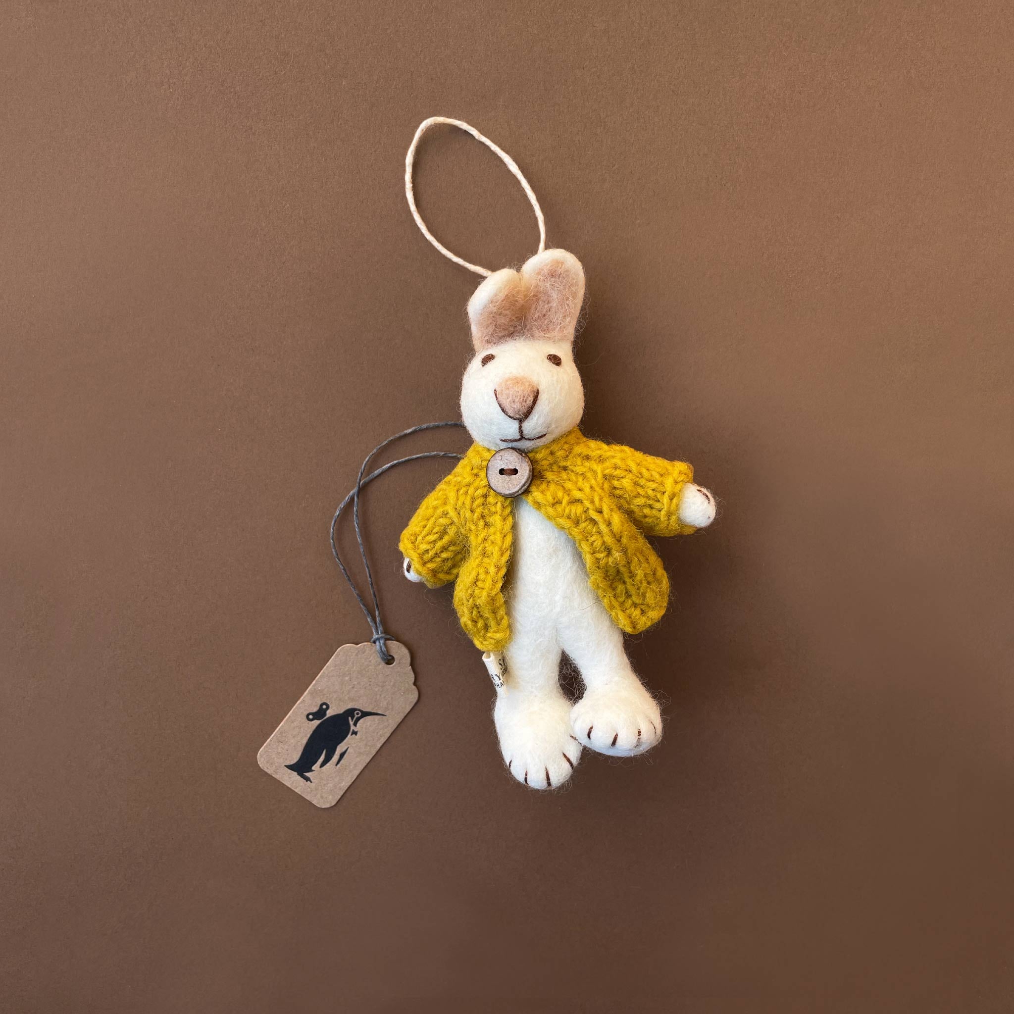 Felted White Rabbit Ornament | Ochre Jacket