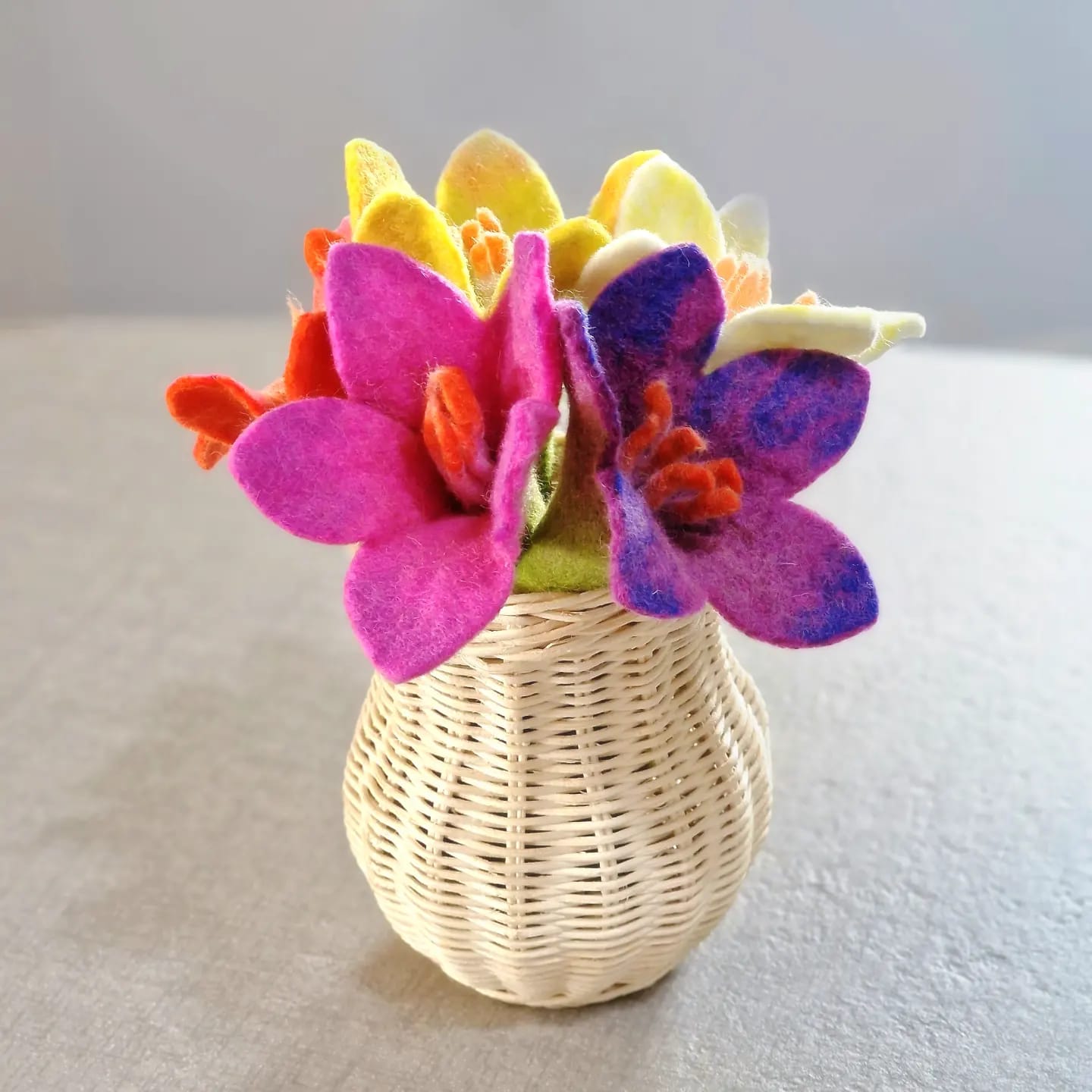 Pre-Order Felt Flowers, Set of 5 (Set A) (Ships in early September)