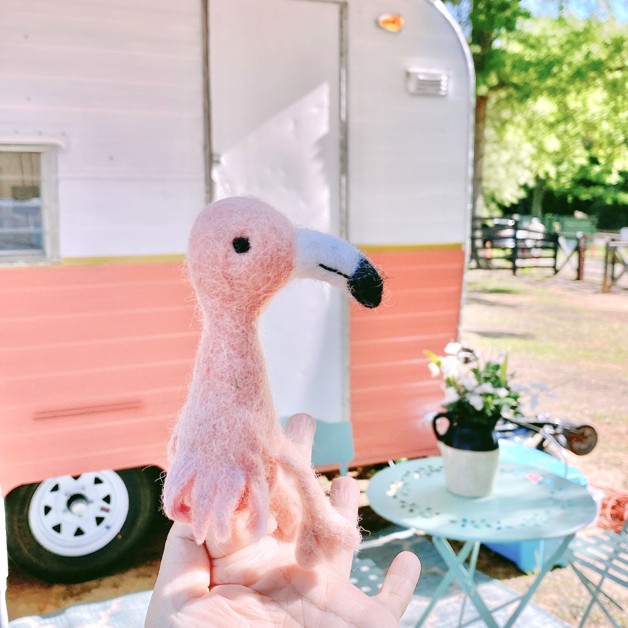 Flamingo Finger Puppet