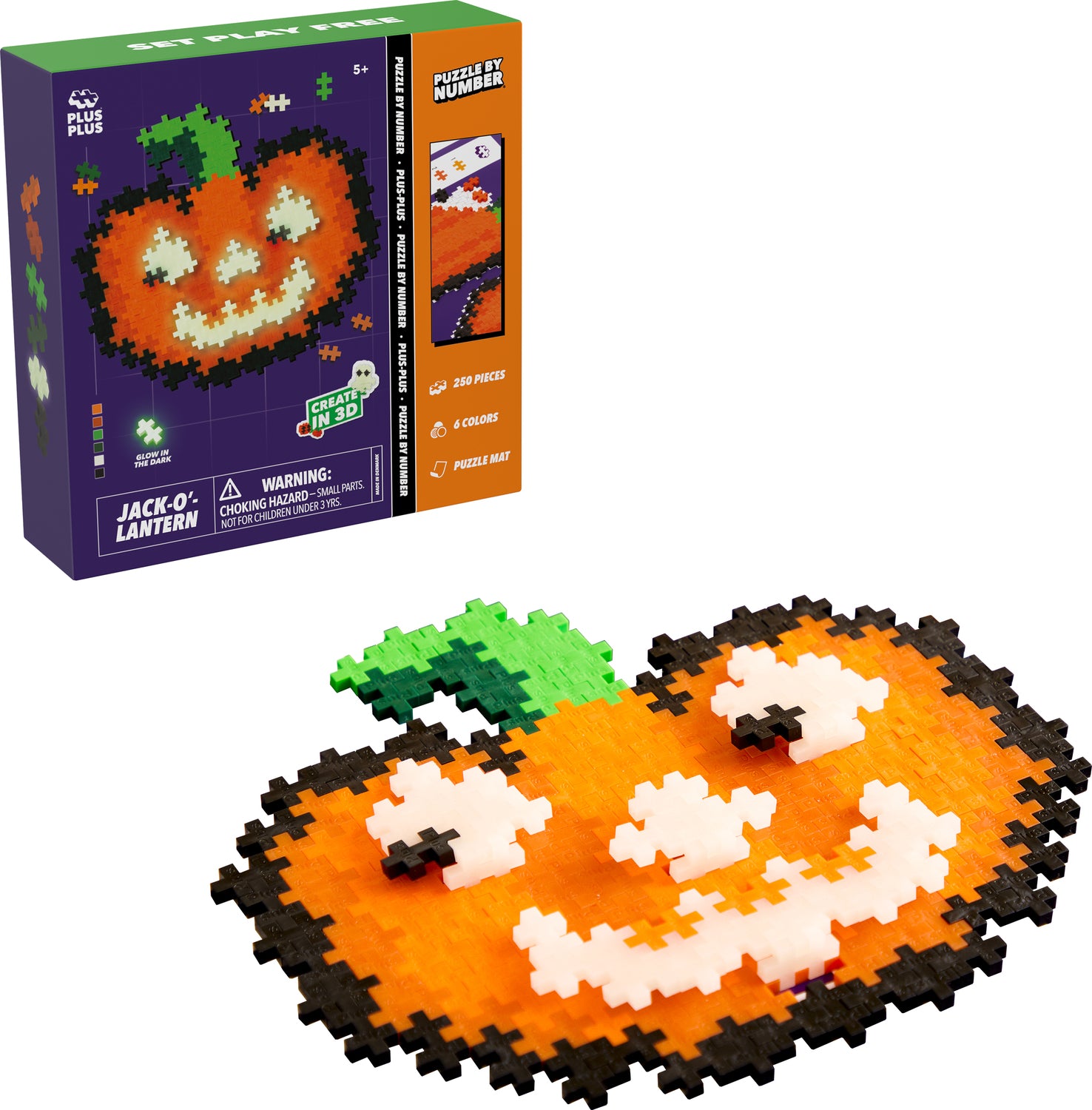 Plus-Plus Puzzle By Number - Jack-O-Lantern