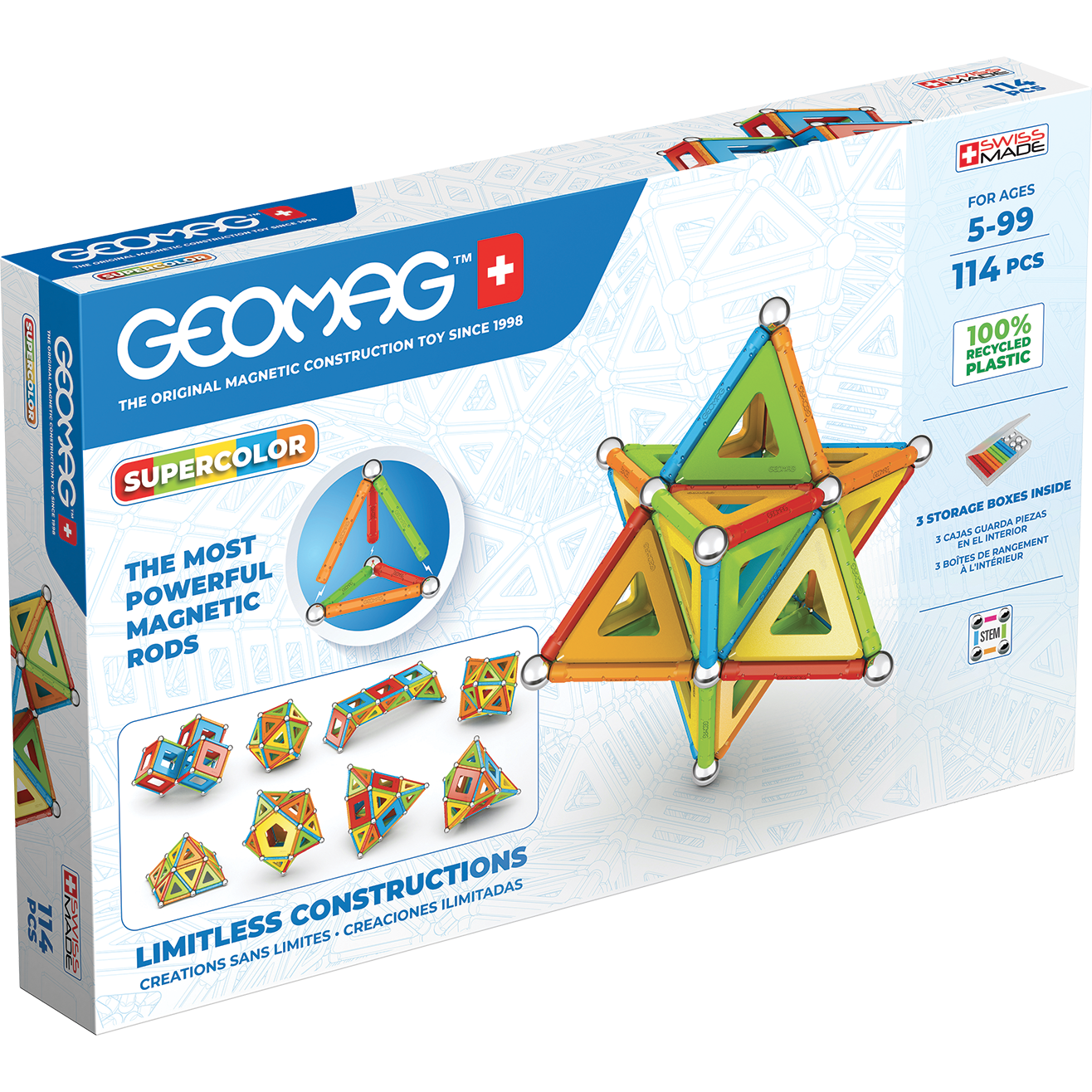 Geomag Supercolor Panels Recycled 114 Pieces