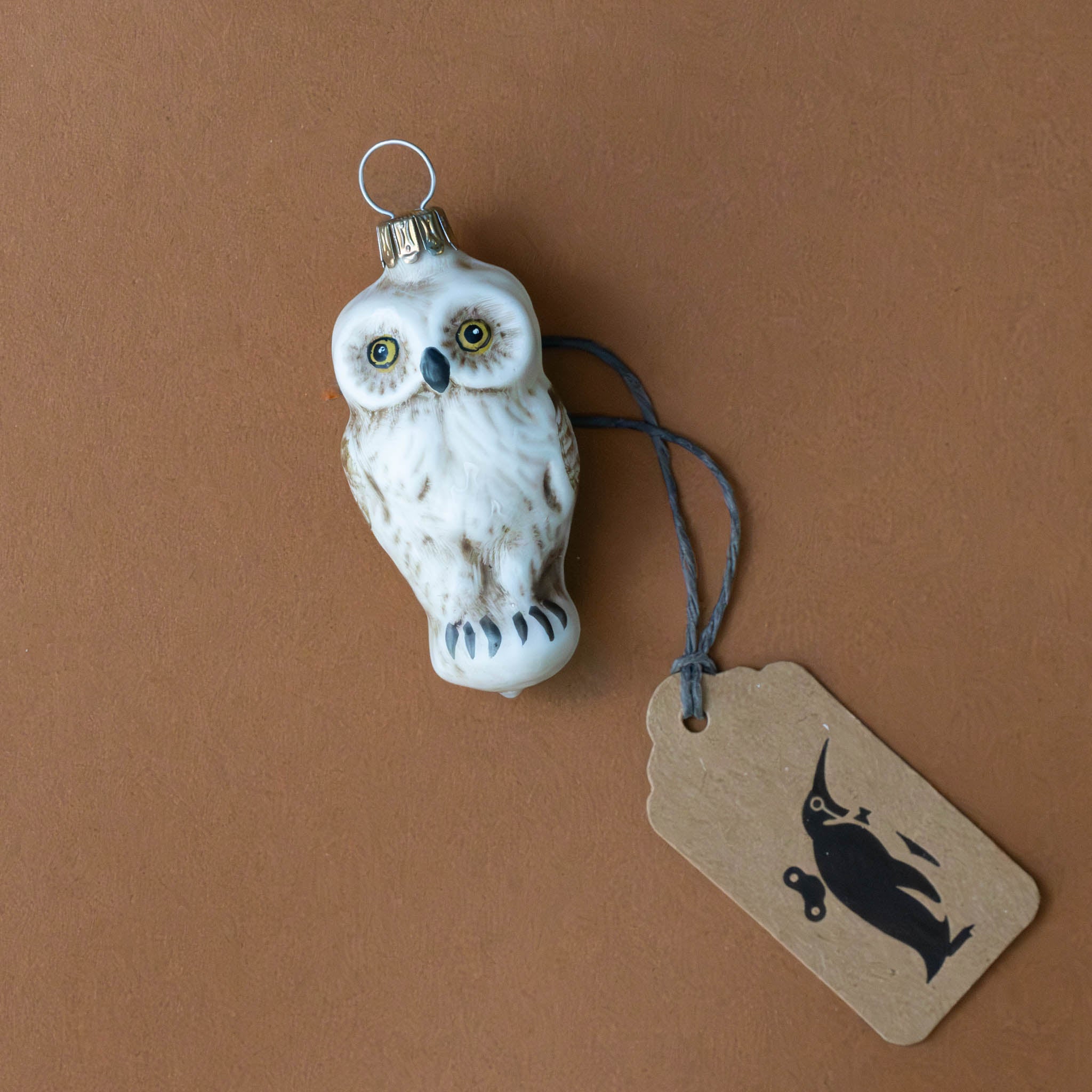 German Glass Ornament | Snow Owl