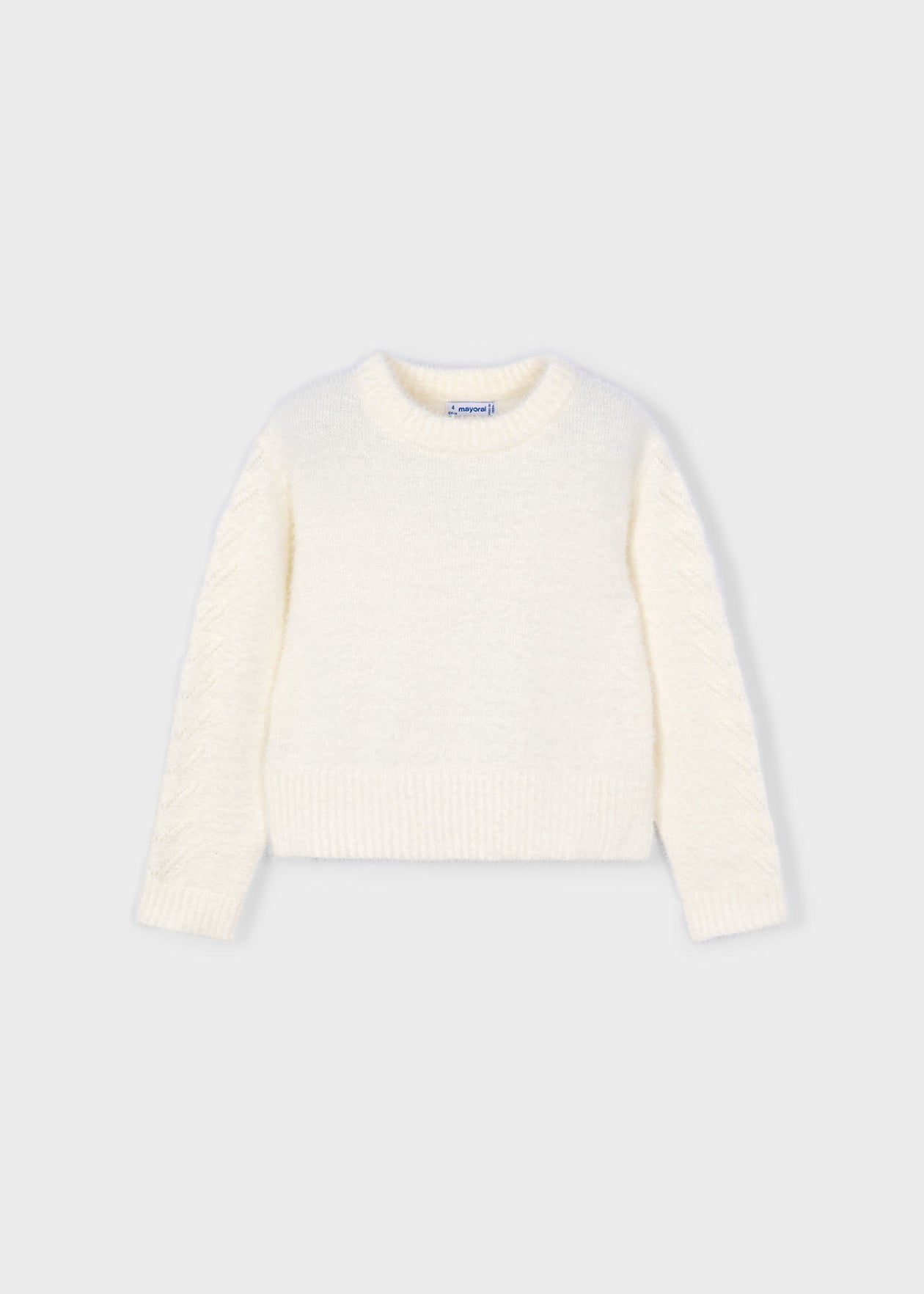 Mayoral Girls Faux Fur Knit Sweater