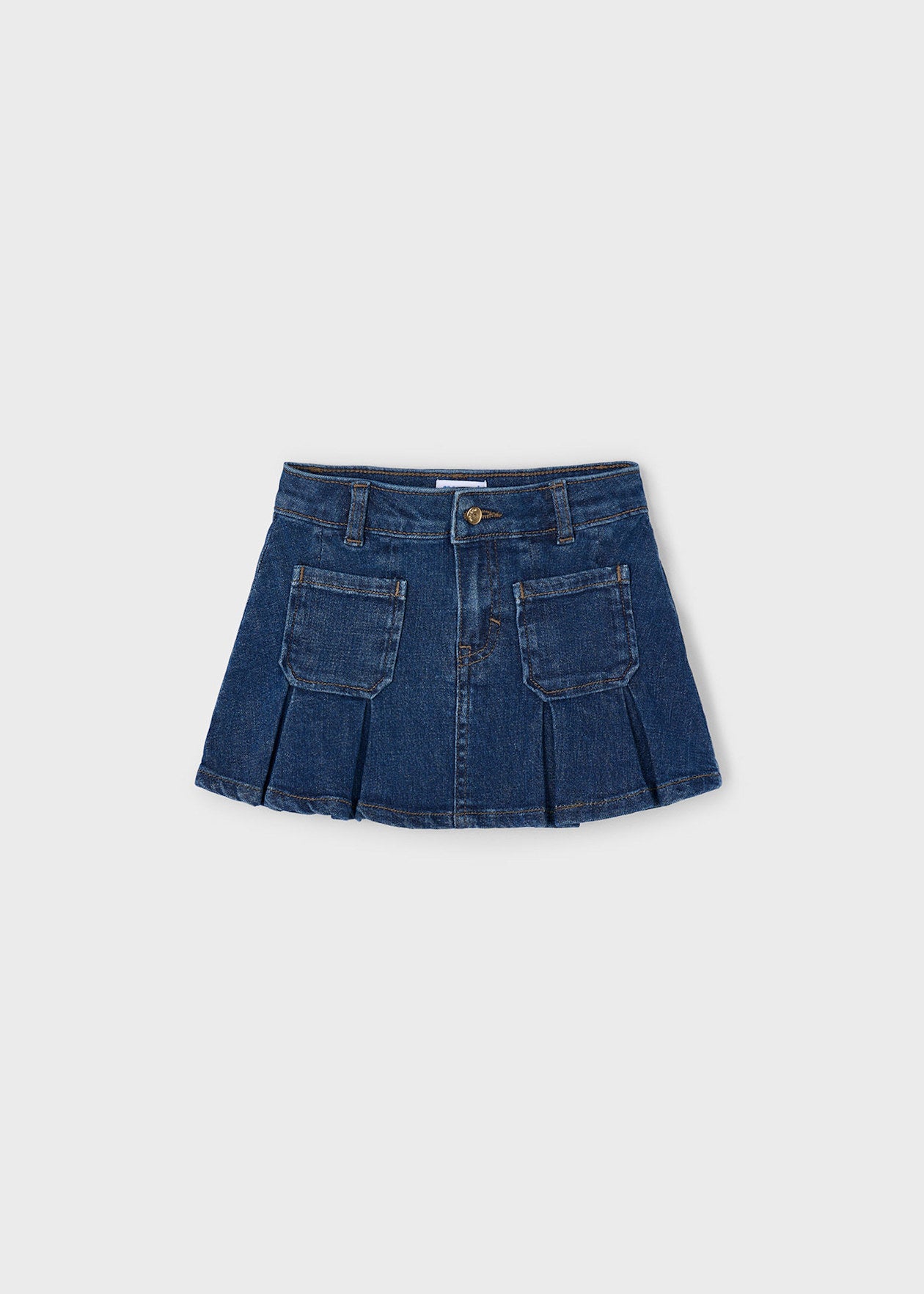 Mayoral Girls Pleated Denim Skirt