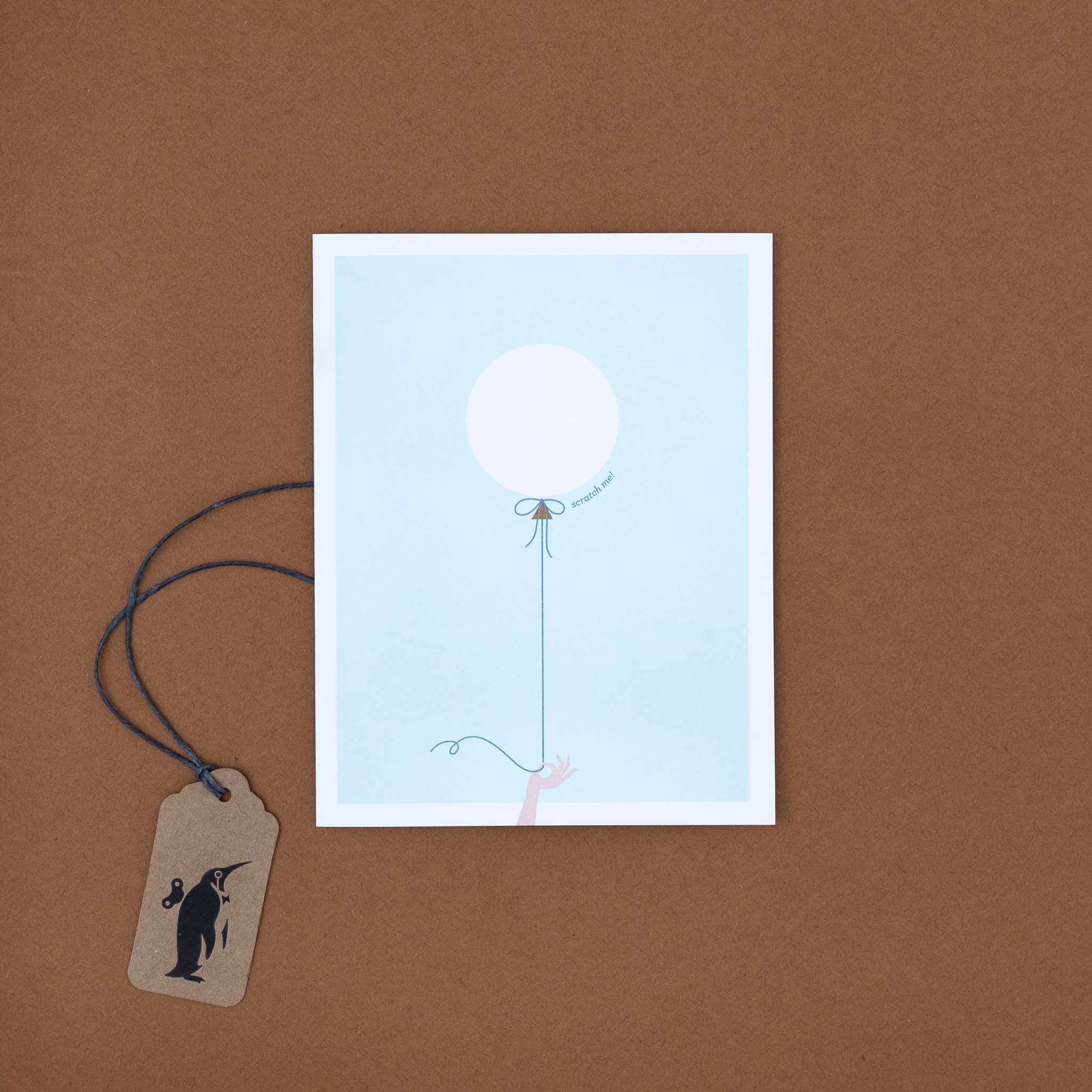 Gold Scratch Off Balloon Greeting Card | Mint