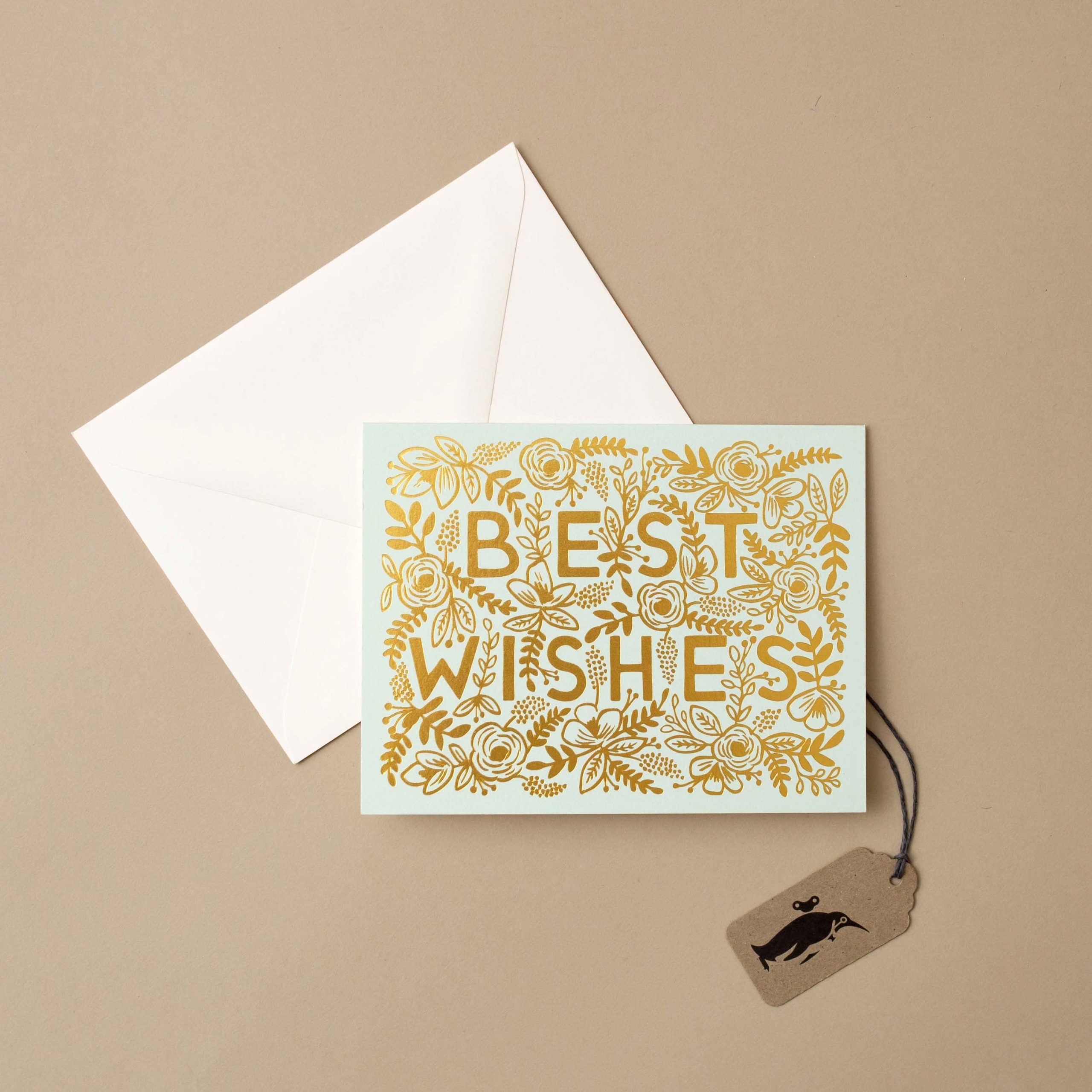 Golden Best Wishes Greeting Card