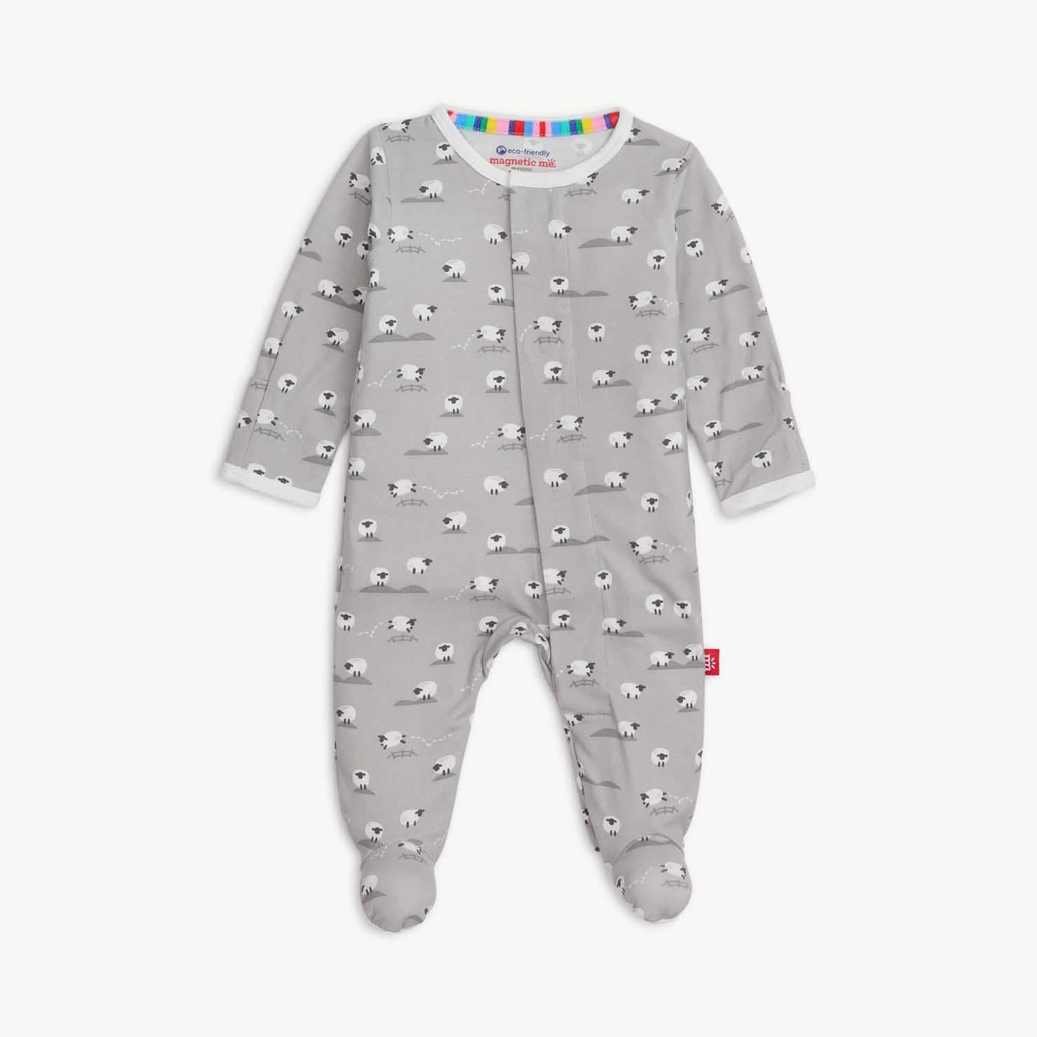 Baa Baa Baby Gray Modal Magnetic Footie