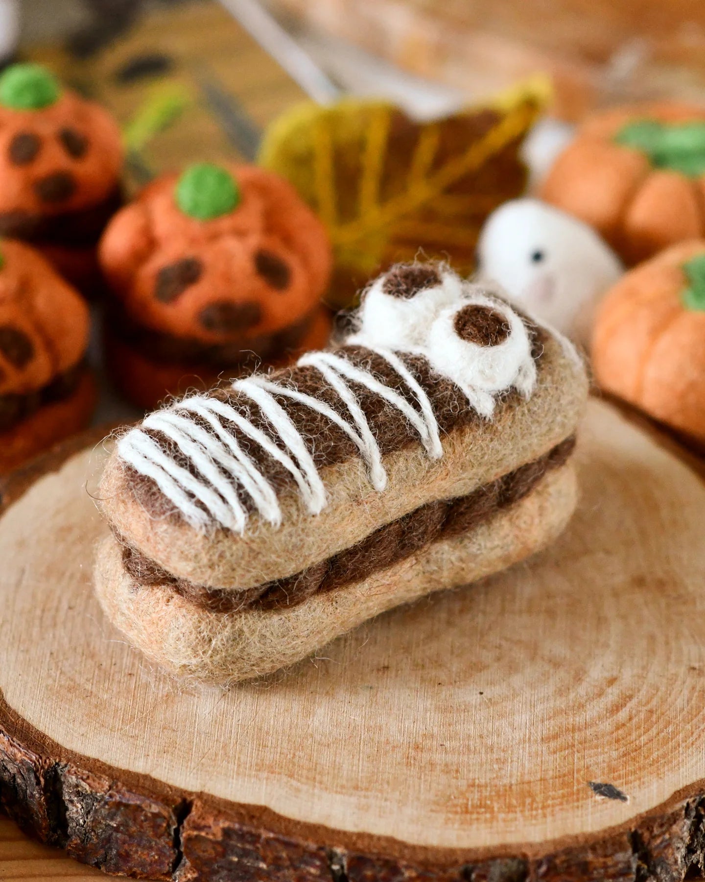 Pre-Order Felt Mummy Chocolate Eclair for Halloween (Ships in September)
