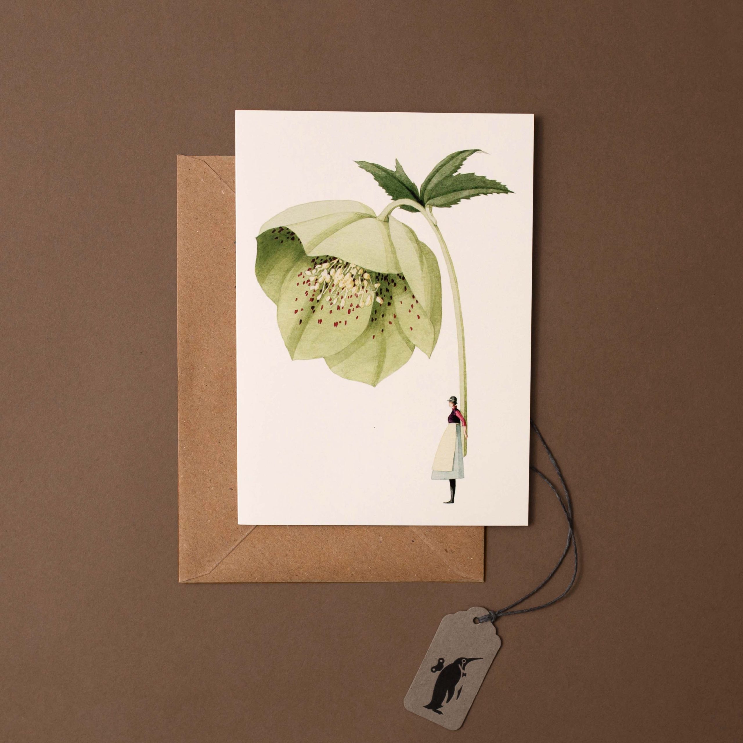 Hellebore Stem Greeting Card