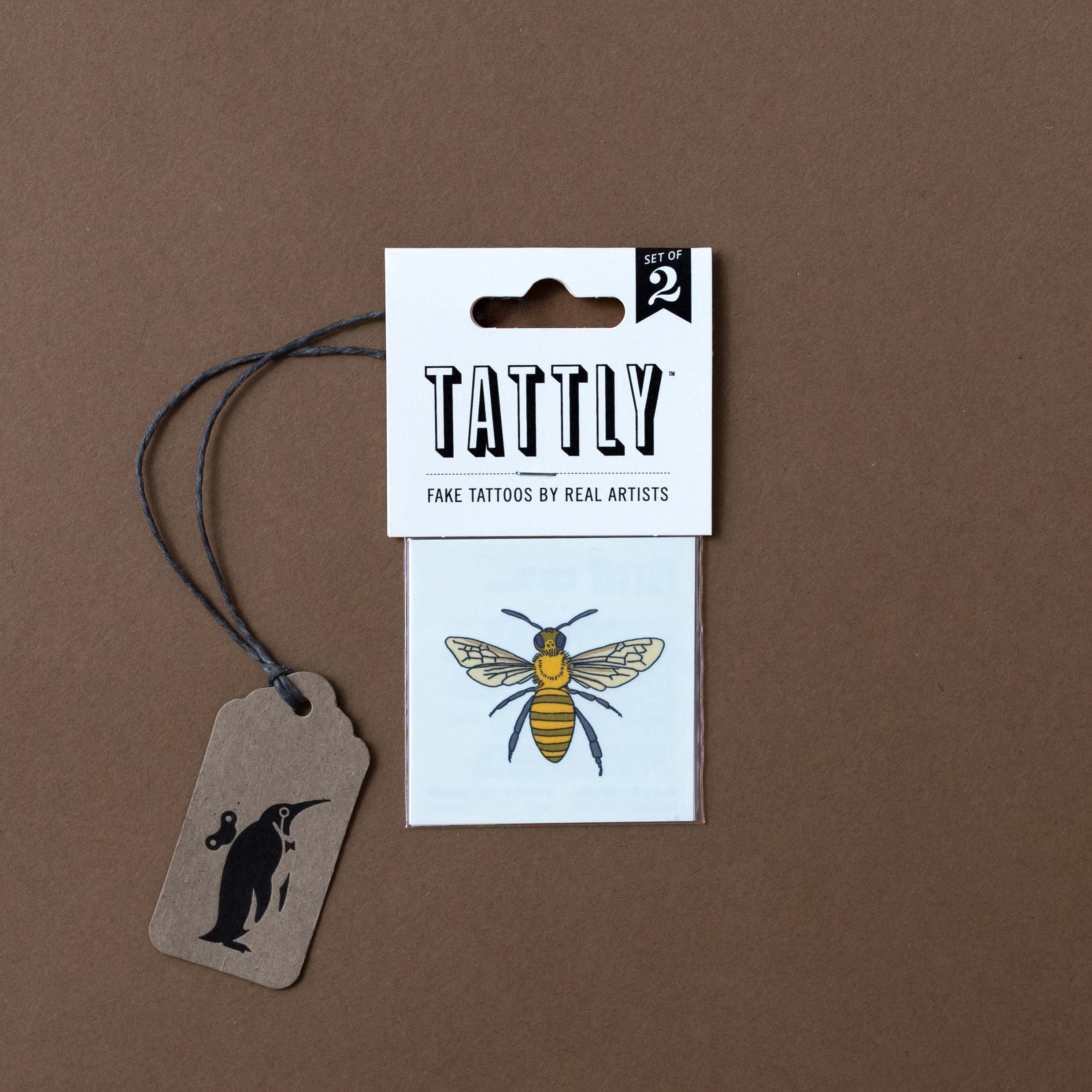 Honey Bee Temporary Tattoo Pair