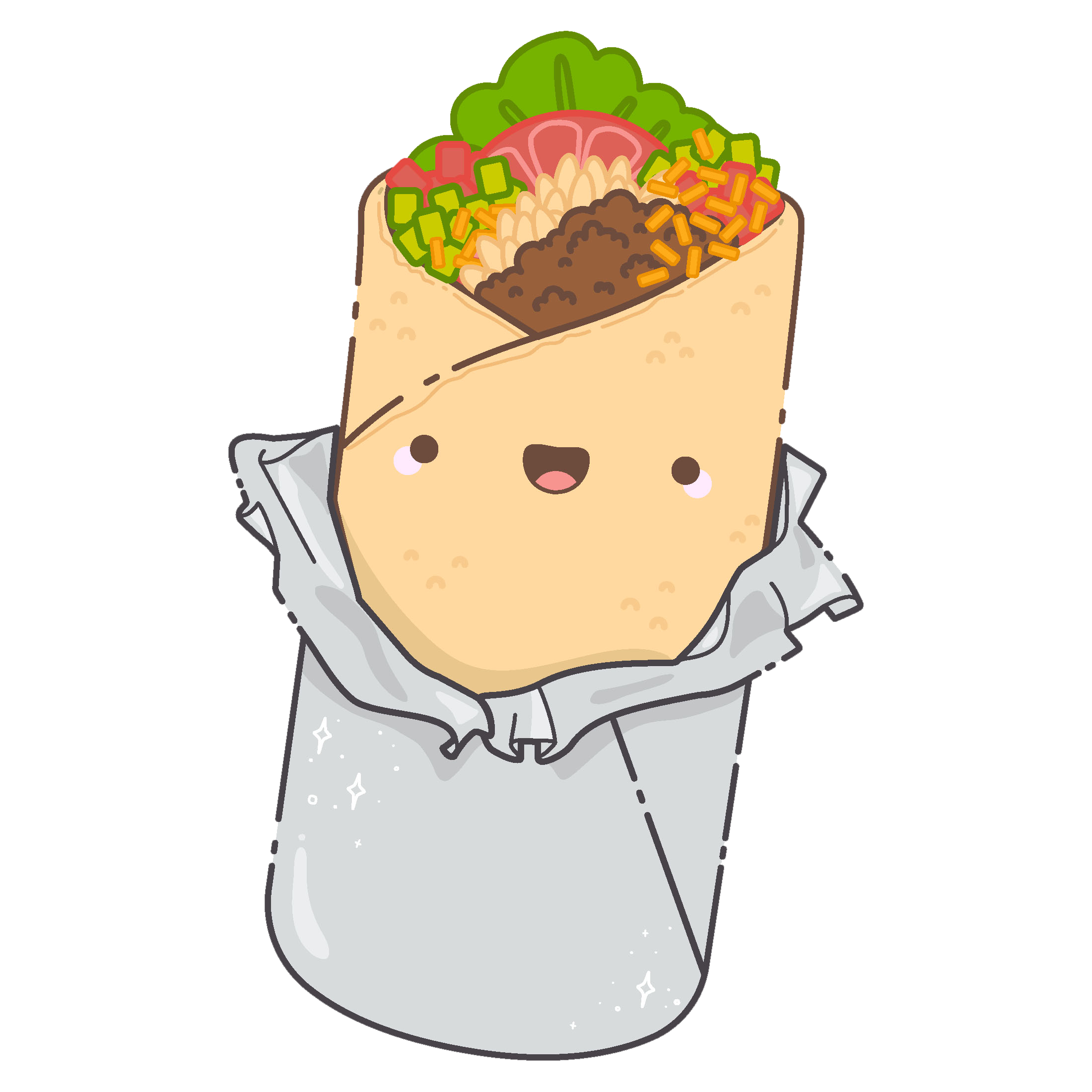 Happy Burrito 4" Sticker
