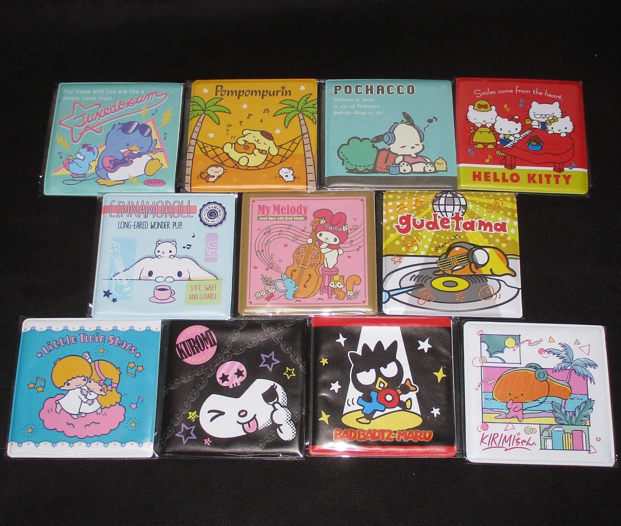 Japan Sanrio Tuxedo Sam / Pompompurin / Gudetama / Hello Kitty / Cinnamoroll / Kuromi / My Melody / Little Twin Stars / Bad Badtz Maru Mini Mirror and Case