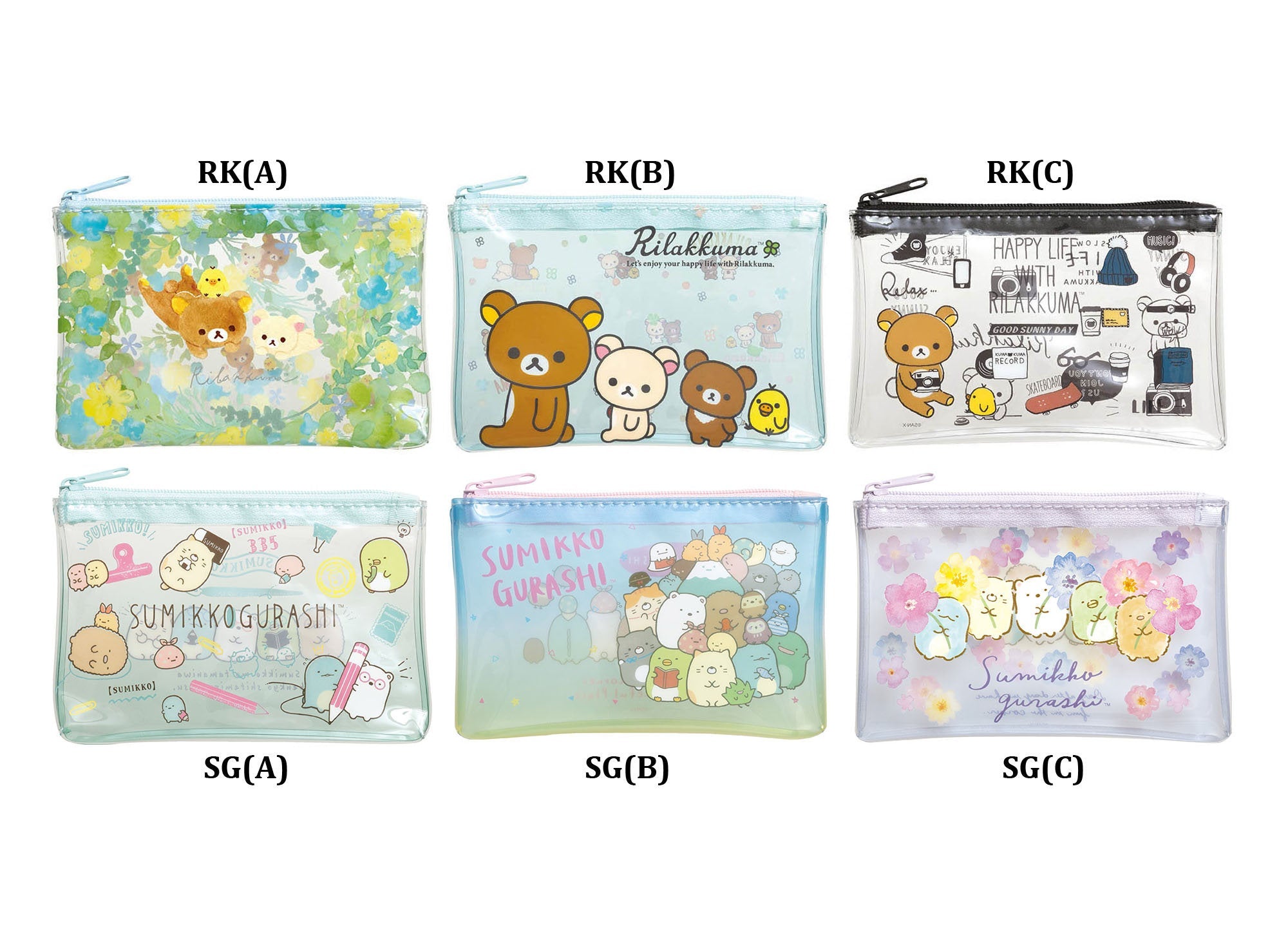 Japan San-X Rilakkuma / Sumikko Gurashi PVC Clear Coin Case Coin Purse