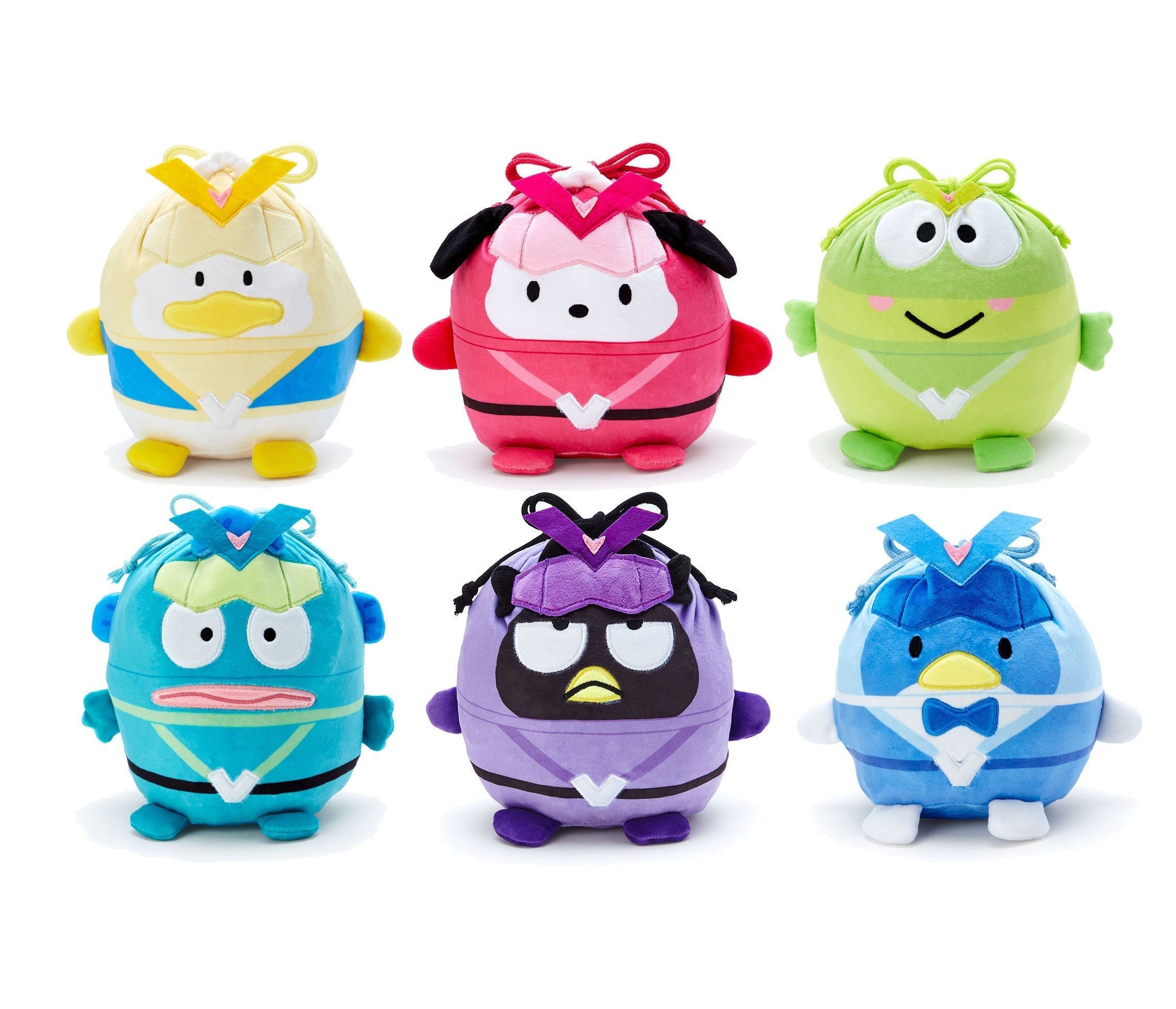 Japan Sanrio Bad Badtz Maru / Hangyodon / Keroppi / Pochacco / Pekkle / Tuxedo Sam Drawstring Bag (Hero)