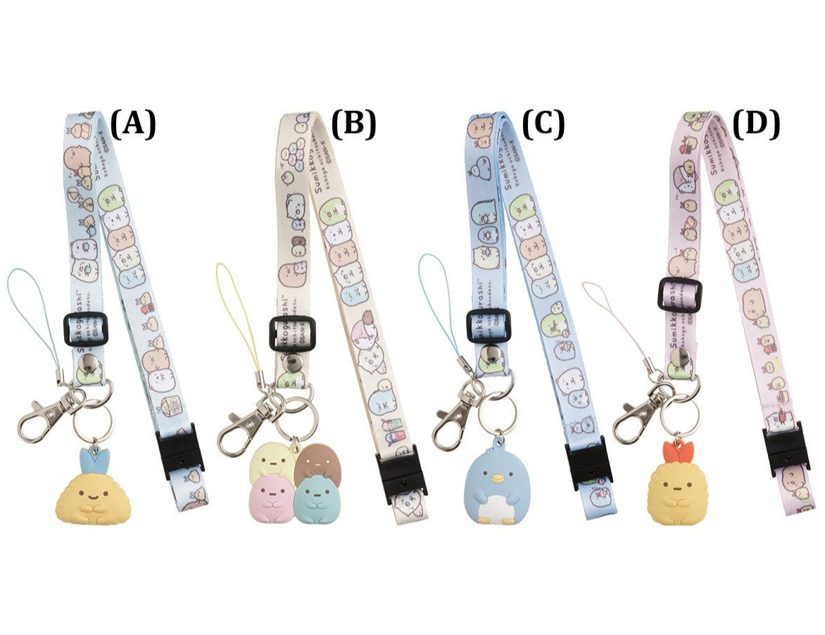 Japan San-X Sumikko Gurashi Neck Mascot Lanyard Keychain Key Holder