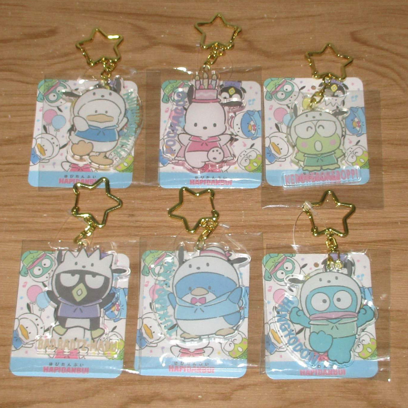 Japan Sanrio Bad Badtz Maru / Tuxedo Sam / Pekkle / Keroppi / Pochacco / Hangyodon Acrylic Keychain Key Holder (Party)