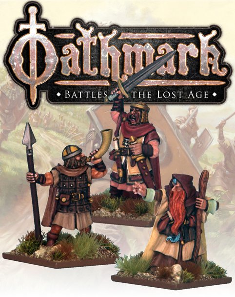 Oathmark Human King, Wizard & Musician, 28 mm Scale Metal Figures