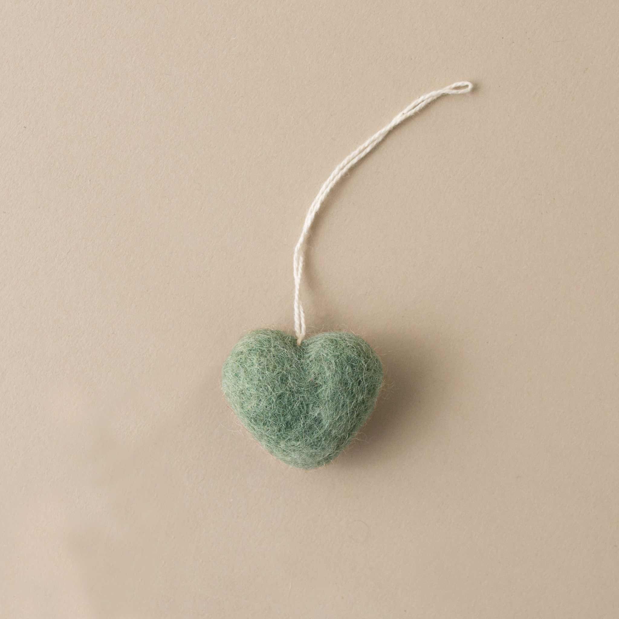Little Felted Heart Ornament | Aqua