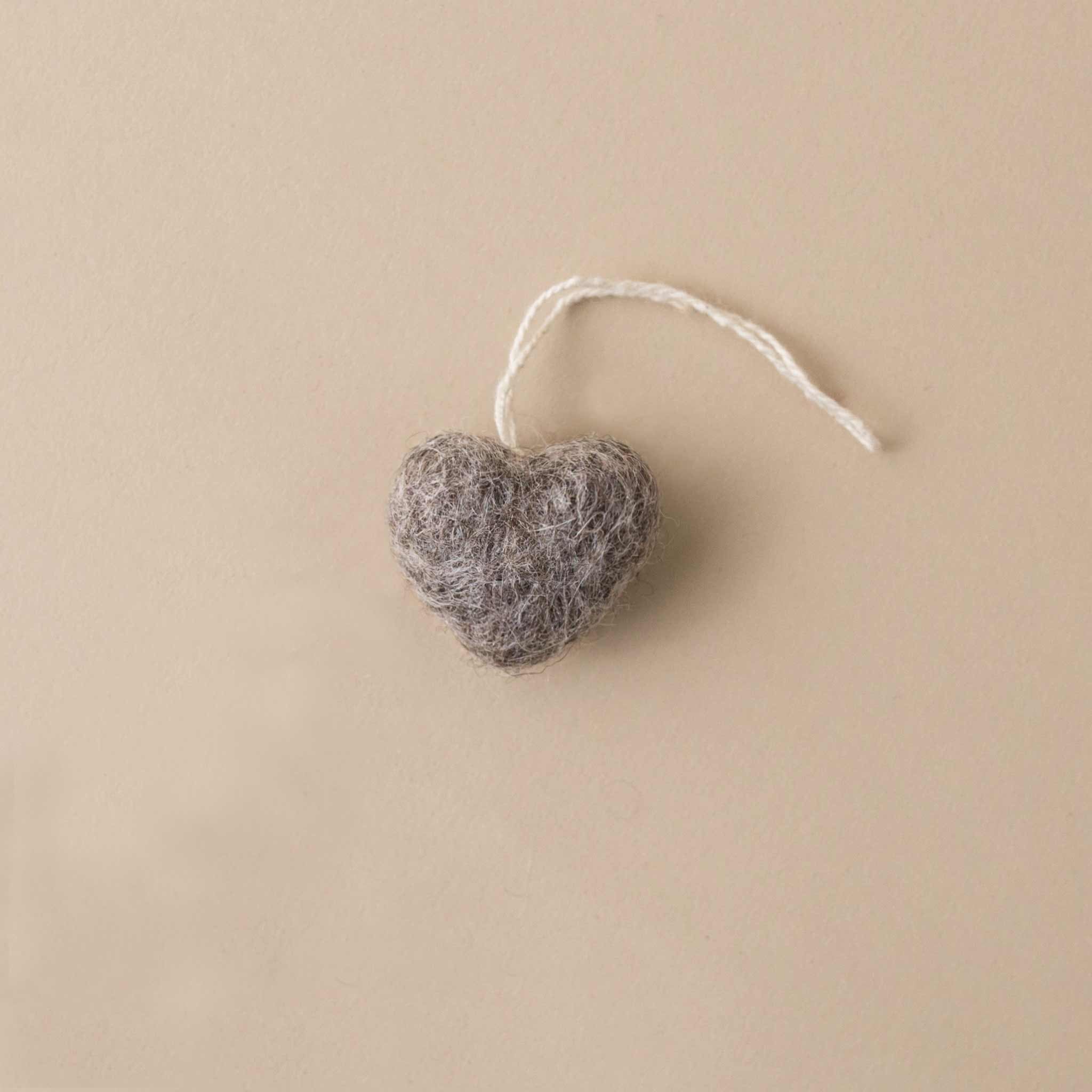 Little Felted Heart Ornament | Grey