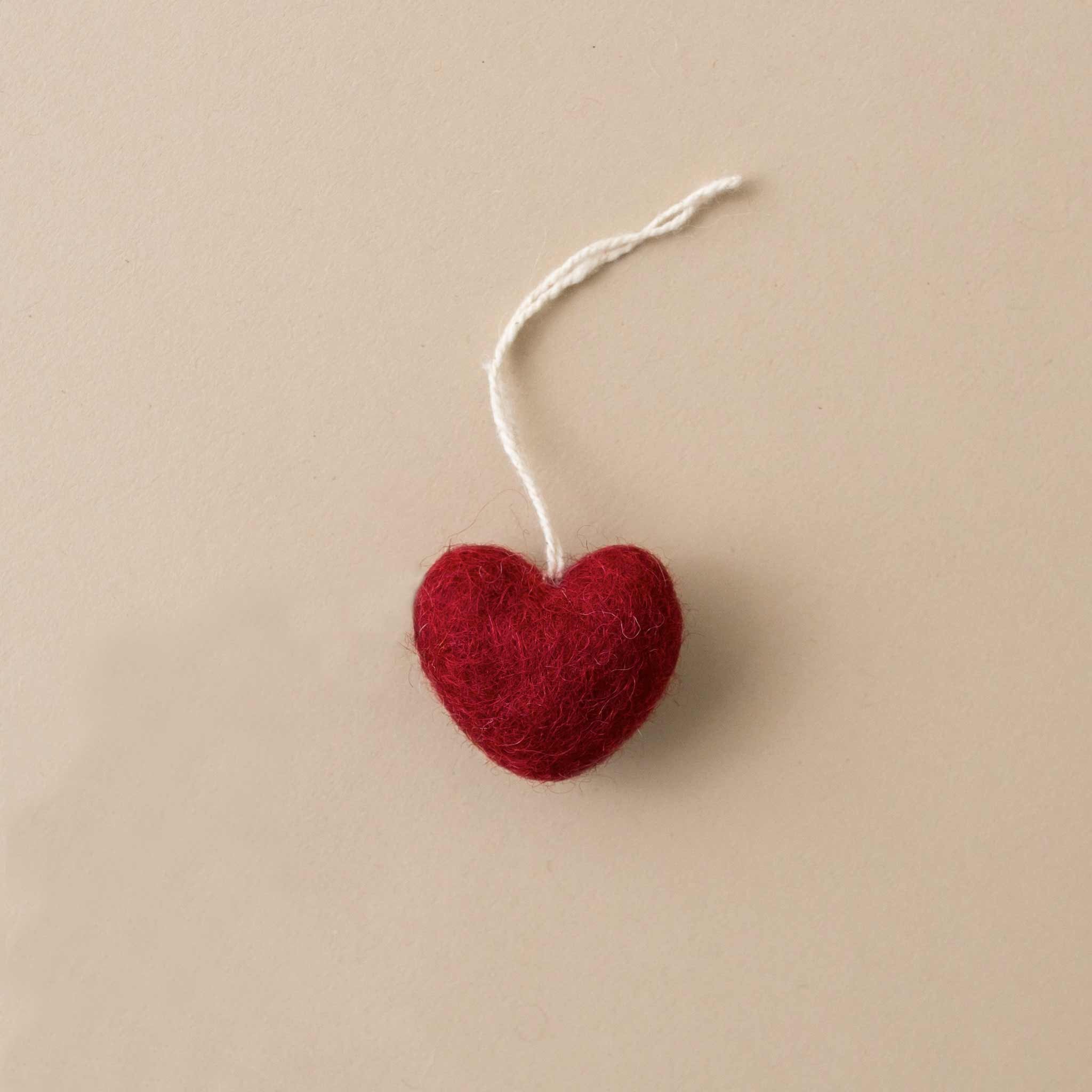 Little Felted Heart Ornament | Red