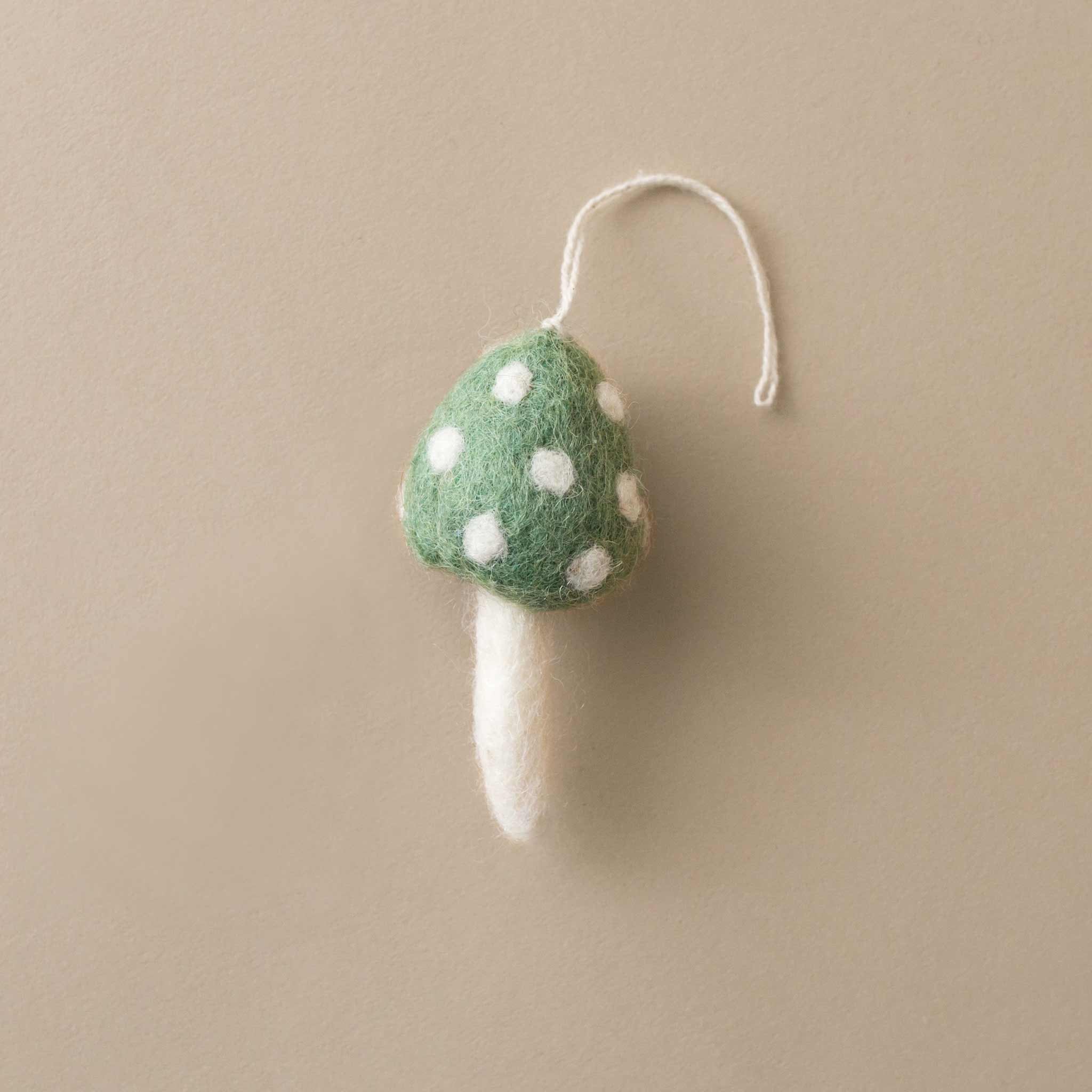 Little Felted Mushroom Ornament | Aqua