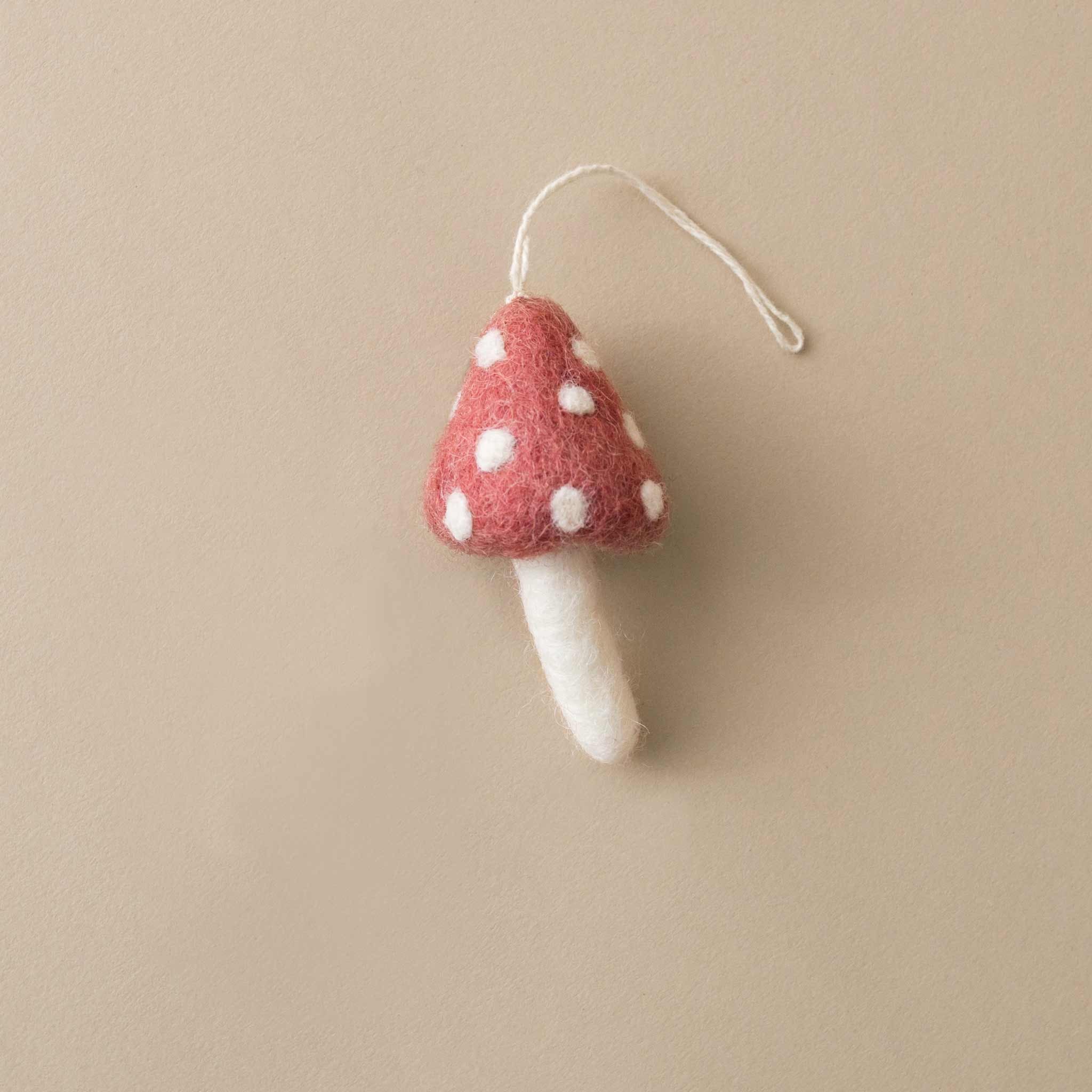 Little Felted Mushroom Ornament | Cranberry