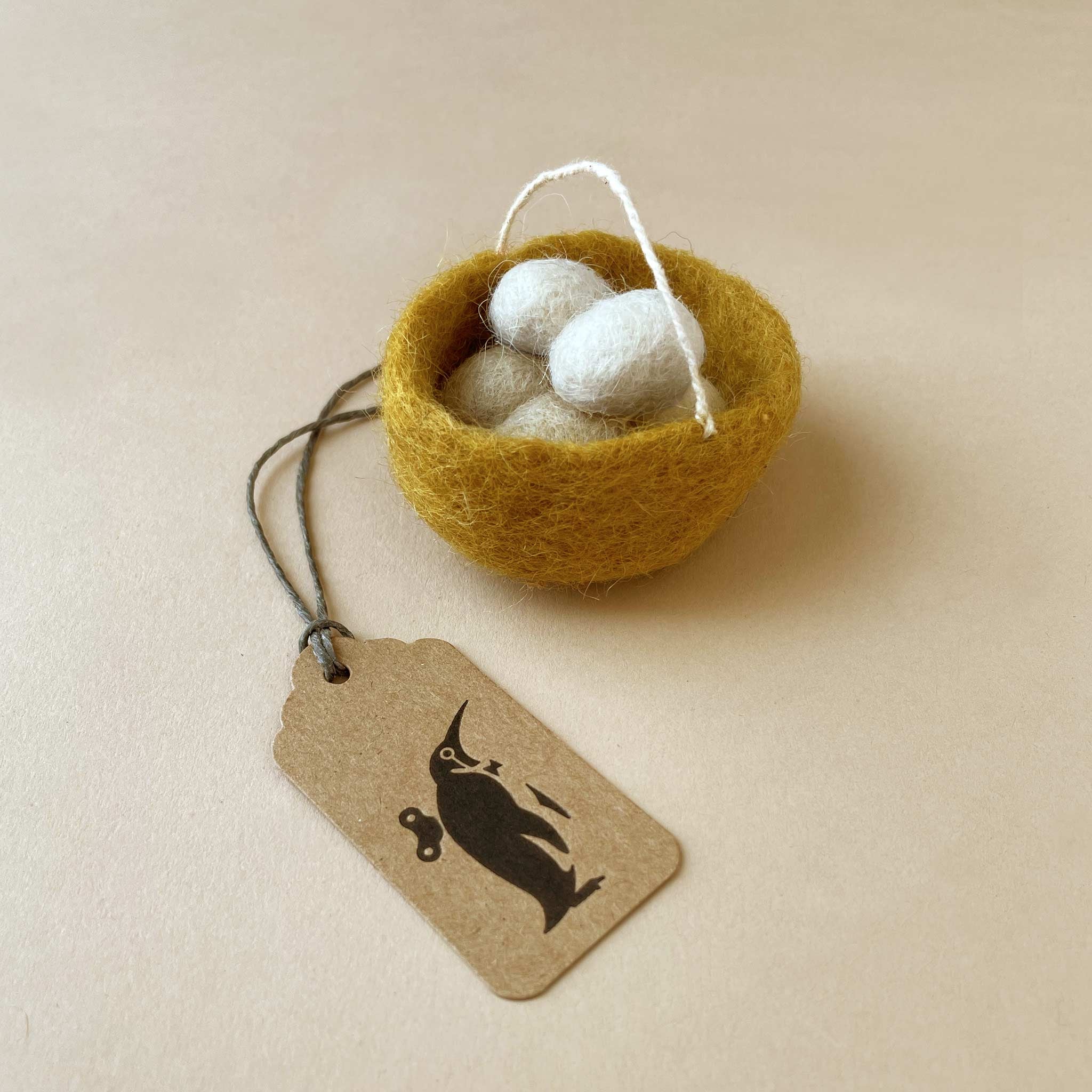 Little Felted Nest Ornament | Ochre