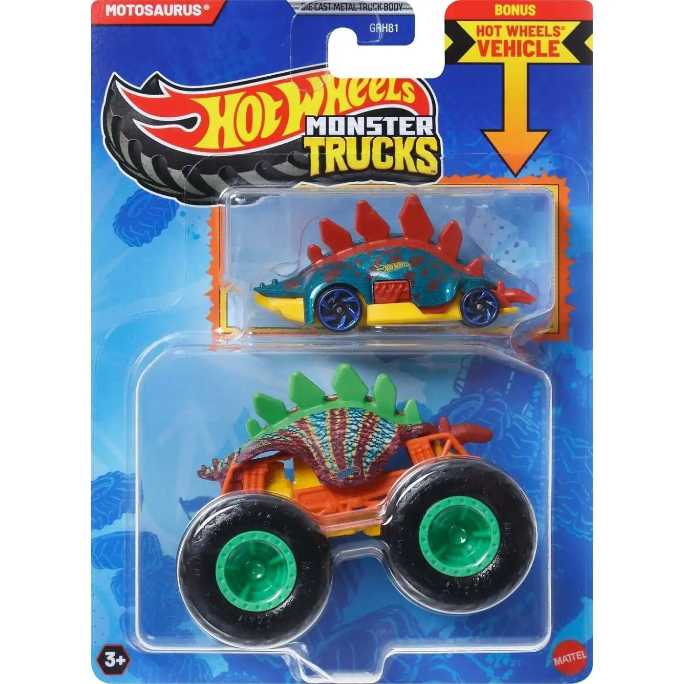 HOT WHEELS Monster Truck plus Car - Motosaurus
