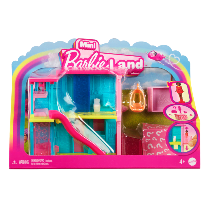 Mini Barbieland Doll And Accessories - House with Pink Slide