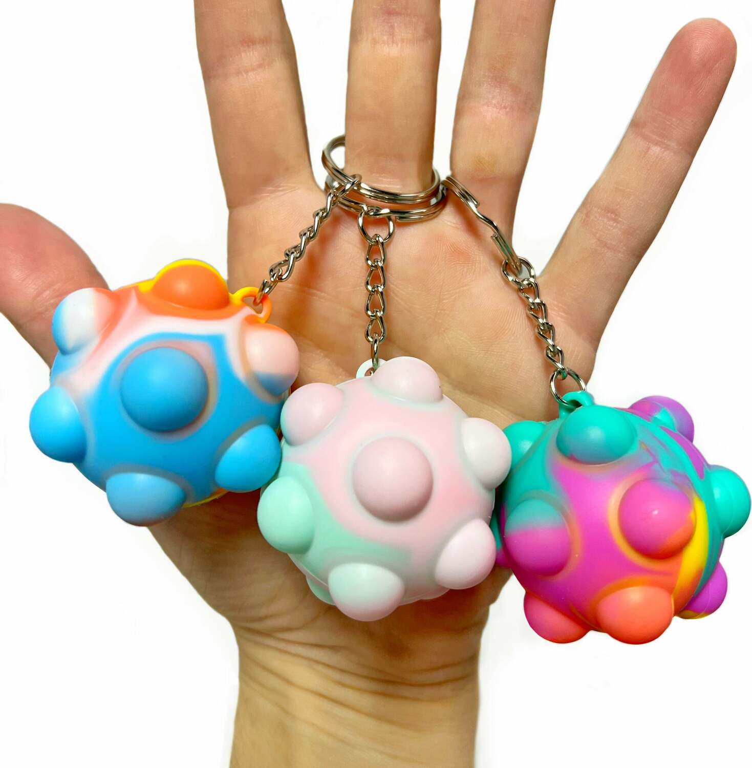 Pop-n-Play Mini Fidget Ball Keychain