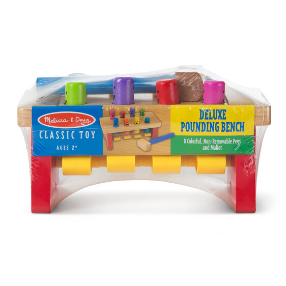 Melissa & Doug 4490 Deluxe Pounding Bench Wooden Toy With Mallet