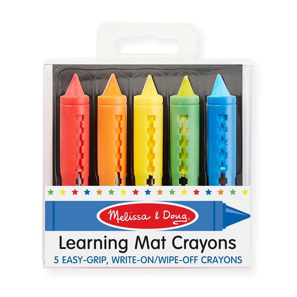Learning Mat Wipe Off Crayons - 5 Colors