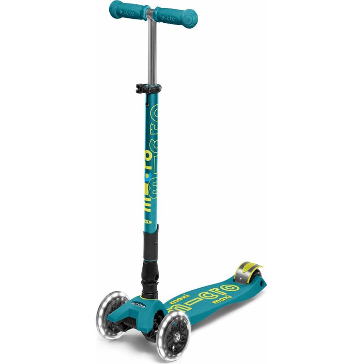 Micro Maxi Foldable LED Scooter -  Petrol Green