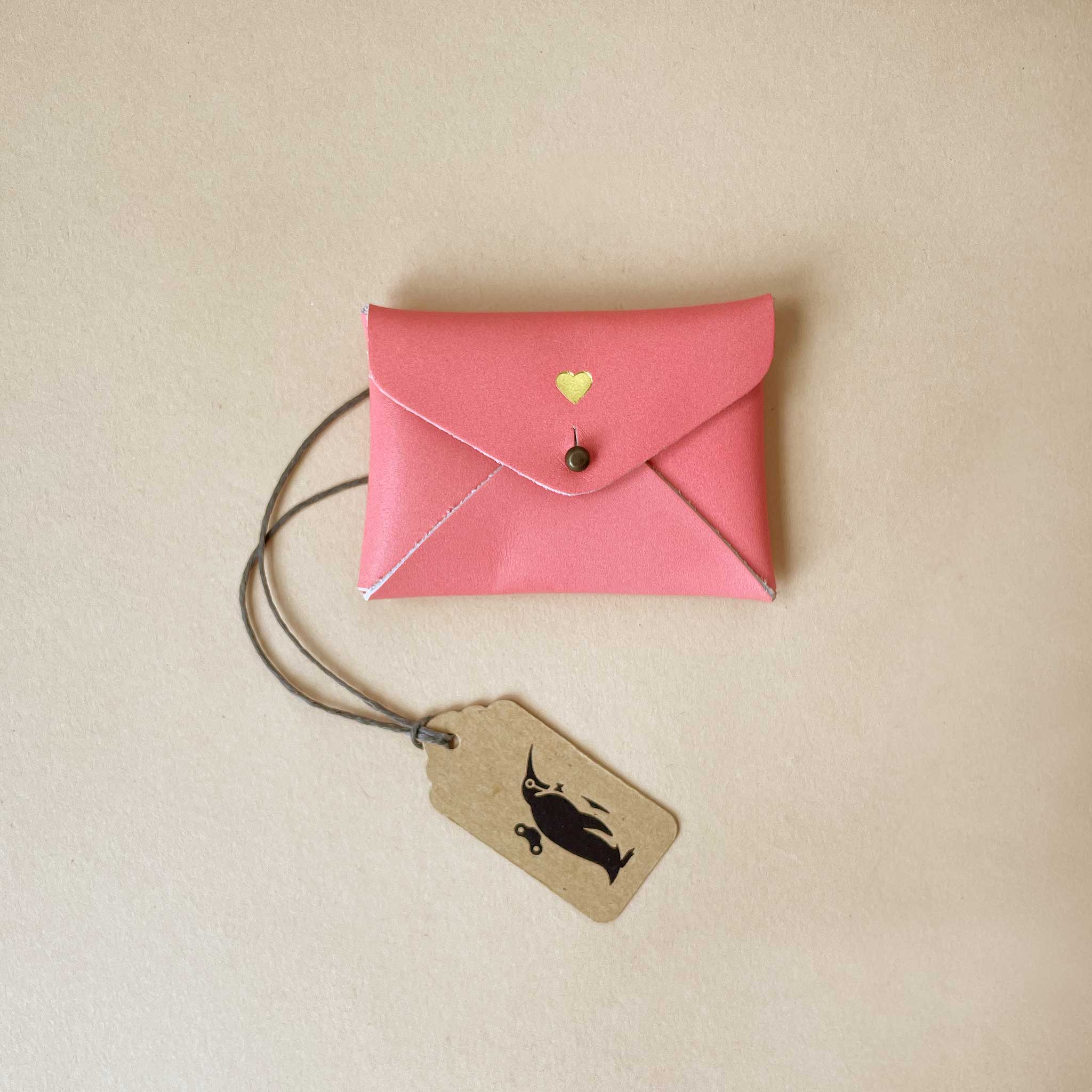 Mini Heart-Centered Pouch | Flamingo