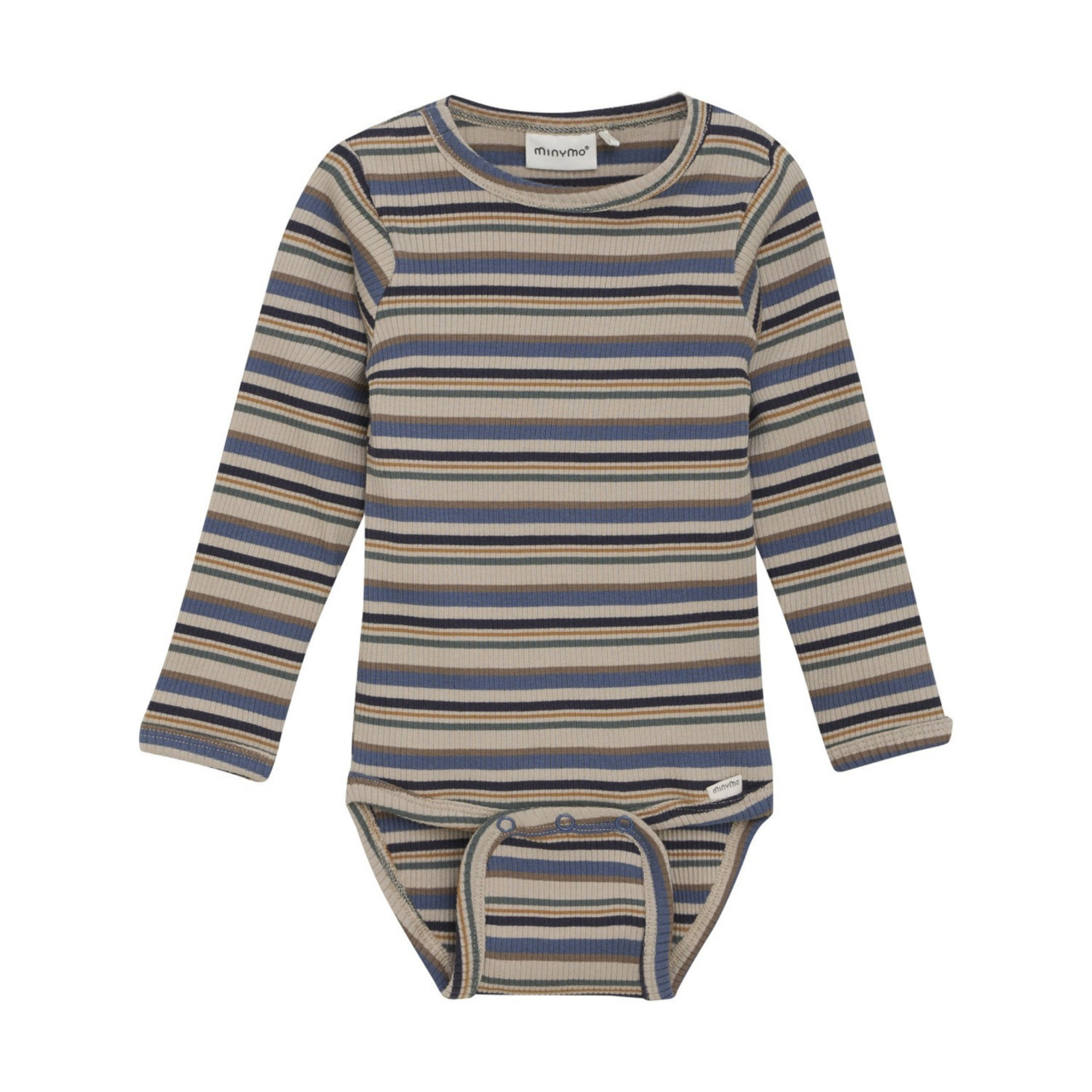 Stripe Long Sleeve Onesie - China Blue