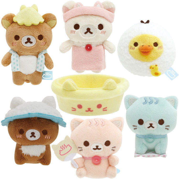 Japan San-X Rilakkuma Mini Plush Doll Soft Toy (Neko Onsen)
