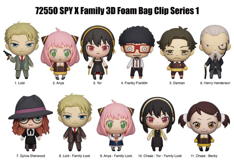 3D Foam Collectible Bag Clips - Spy X Series 1