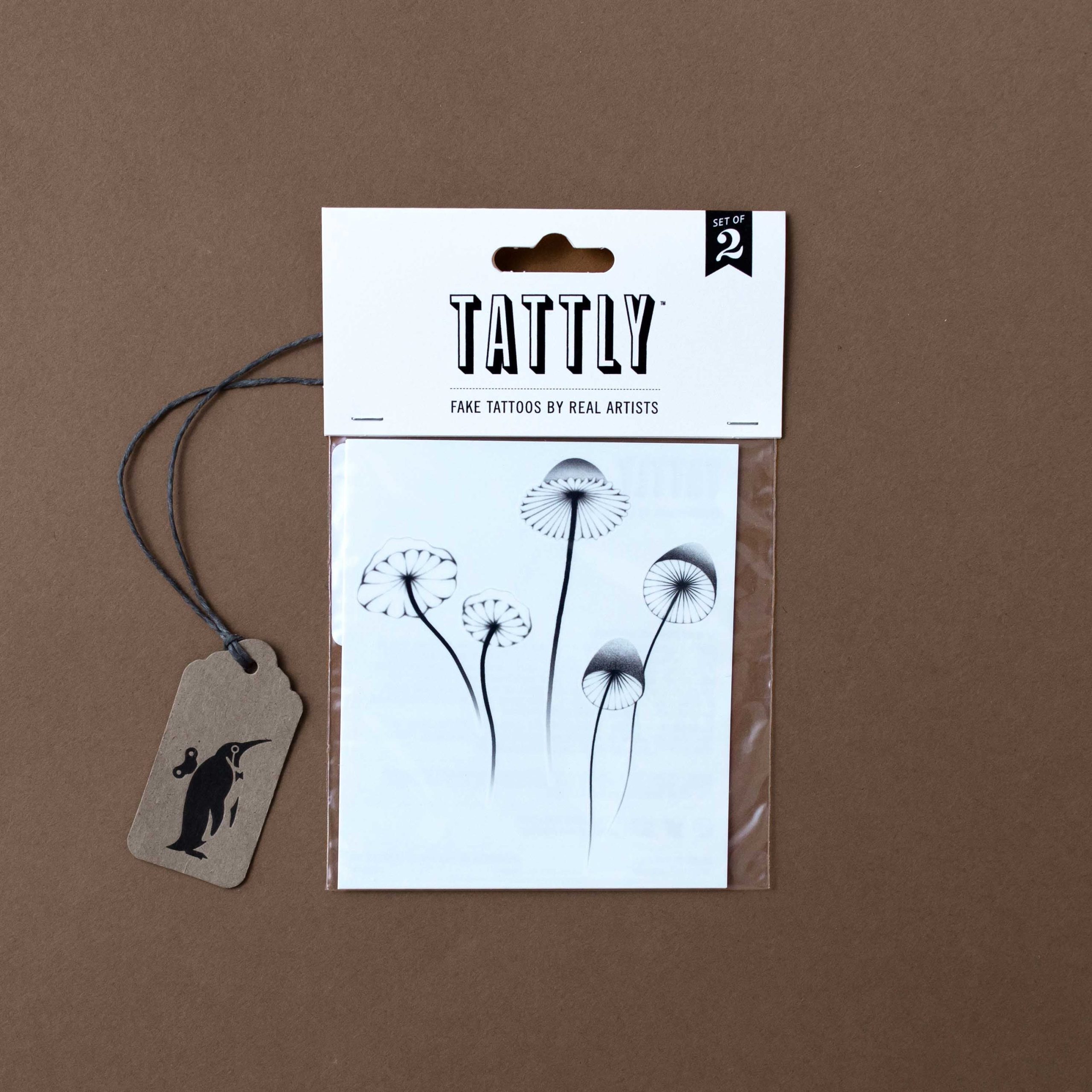 Mushrooms Temporary Tattoo Pair