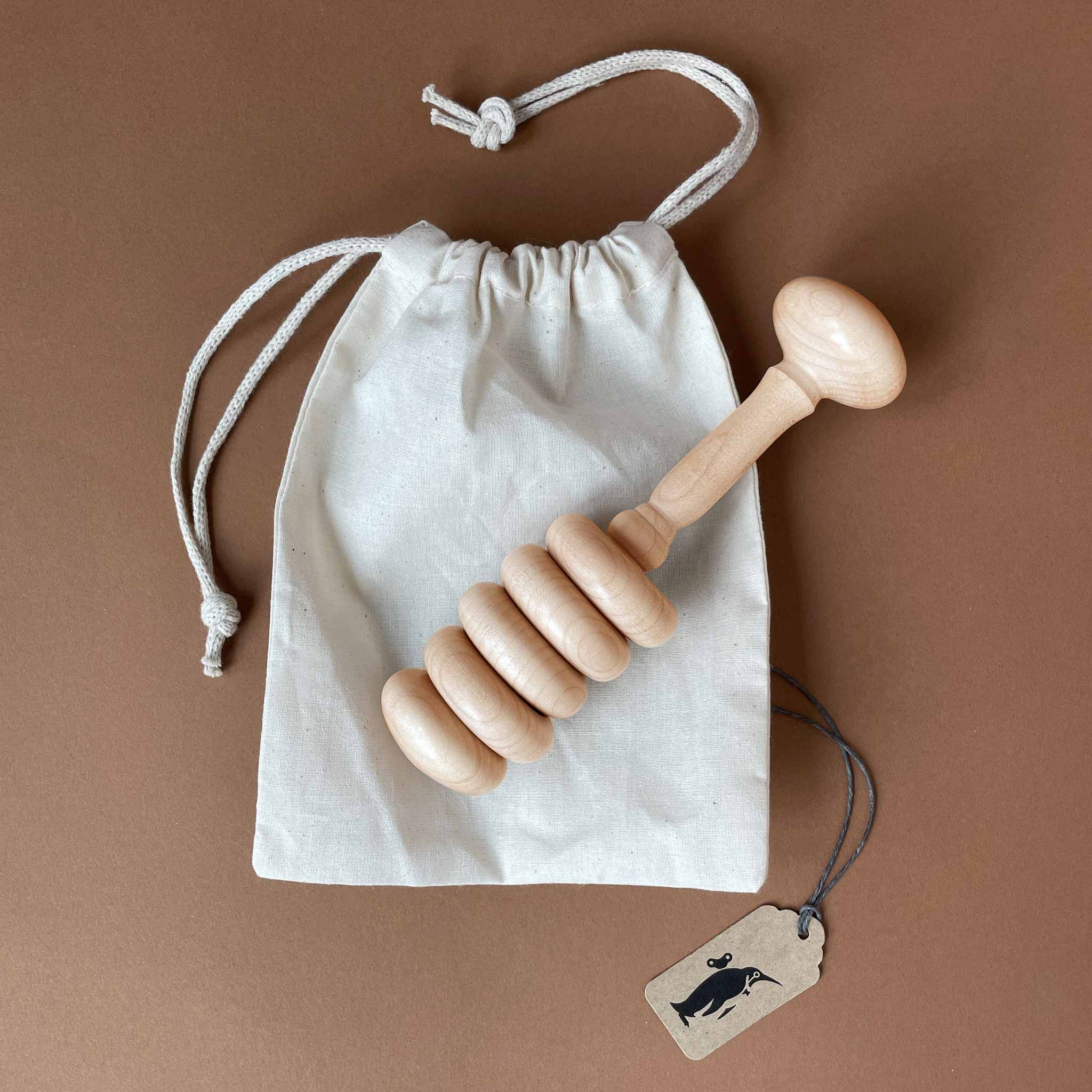 Wooden Rattle with Rings