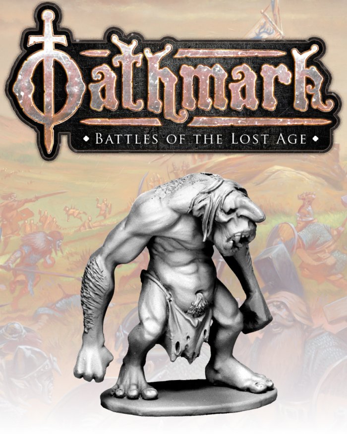 Oathmark Troll 1, 28 mm Scale Model Metallic Figure