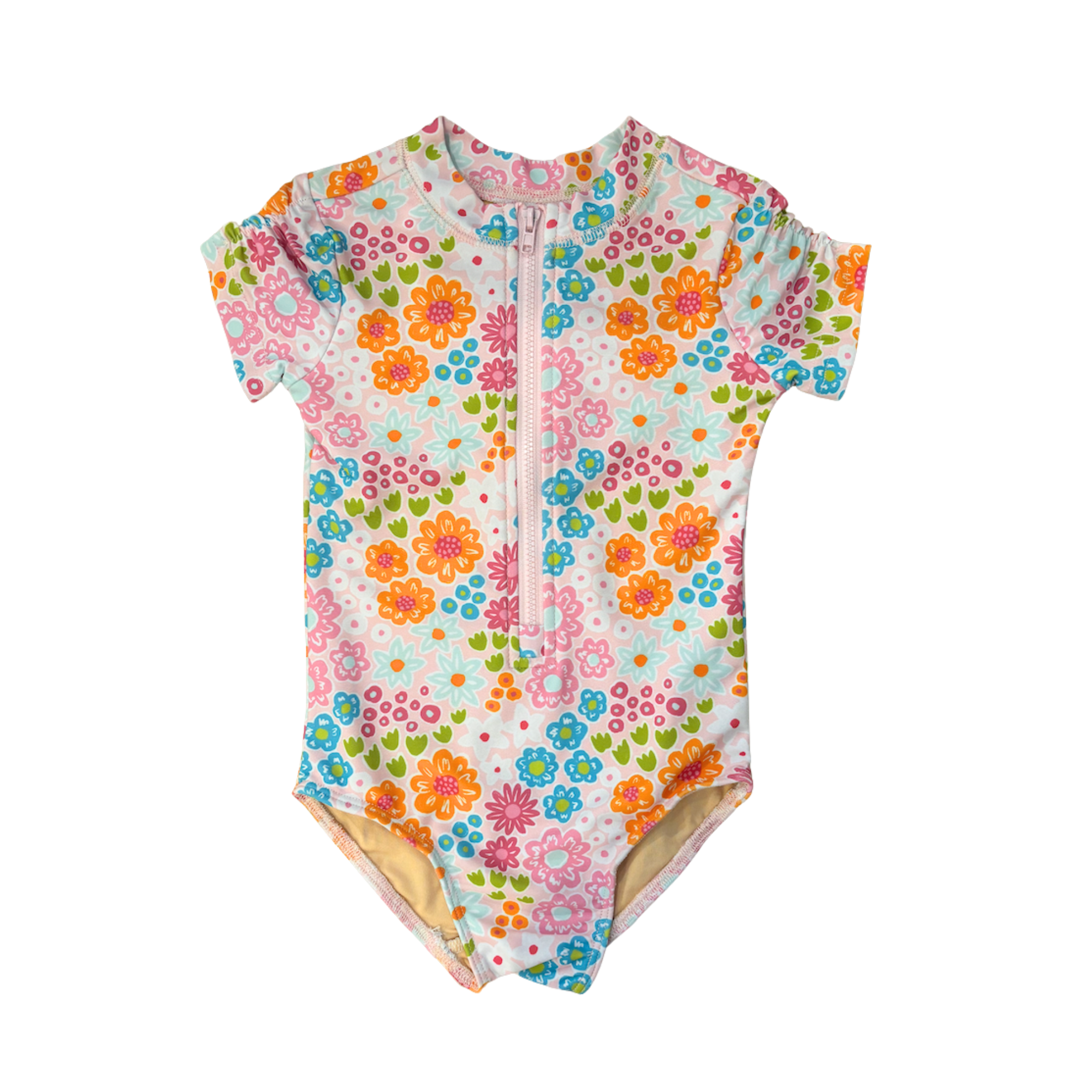 Zoey Swim in Pink Flowers | Girls UPF 50 Swimwear