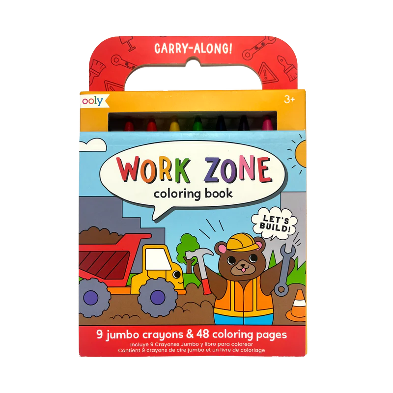 Carry Along Crayon & Coloring Book Kit - Work Zone