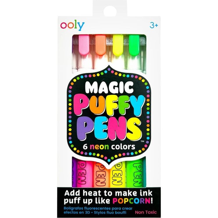 Magic Neon Puffy Pens - 6 Pack