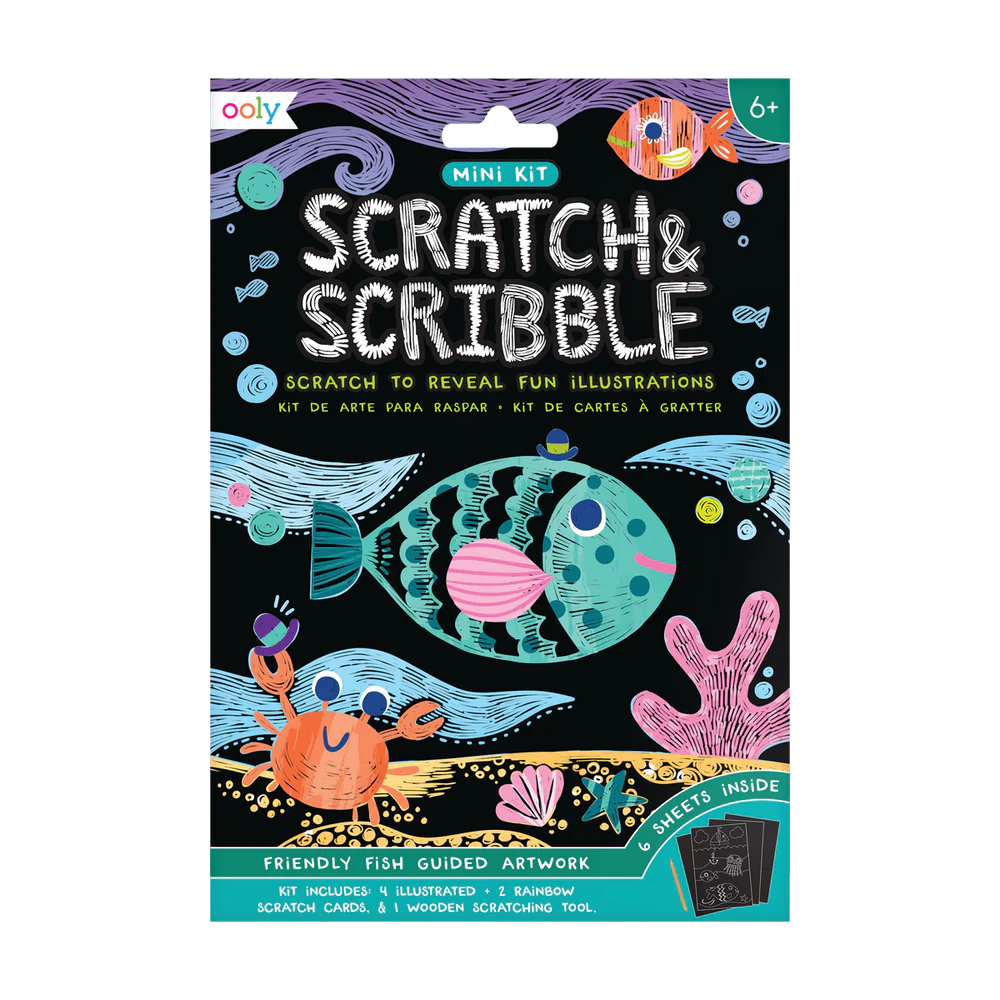 Friendly Fish Scratch and Scribble Mini Scratch Art Kit