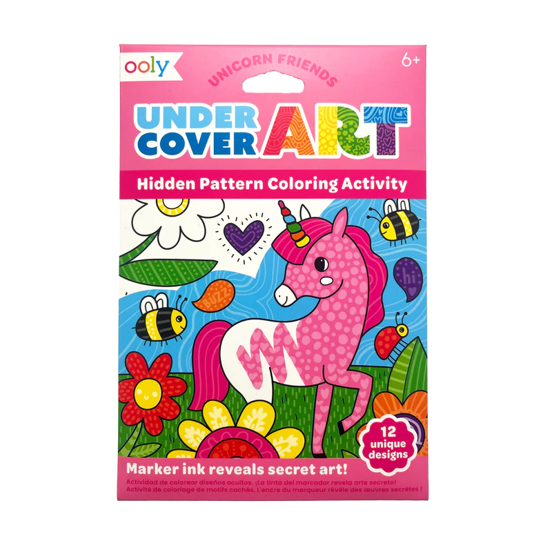 Undercover Art Hidden Pattern Coloring Activity Art Cards - Unicorn Friends