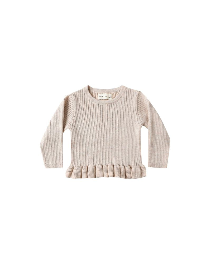 Quincy Mae Rib Knit Peplum Top