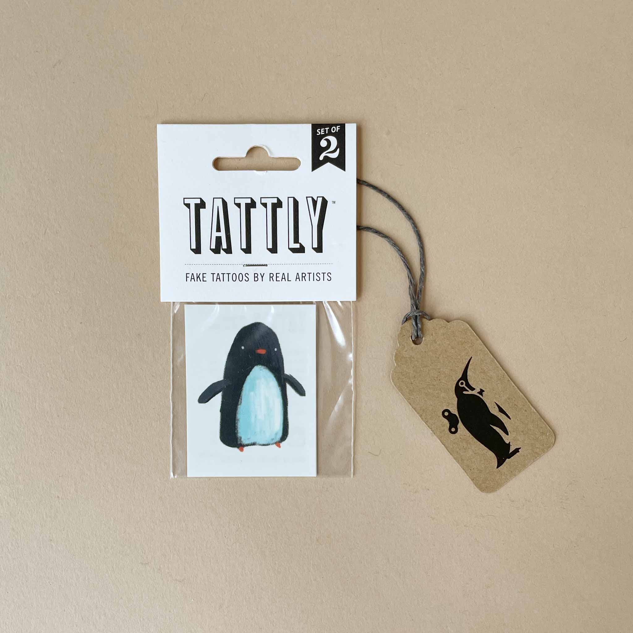 Penguin Temporary Tattoo Pair